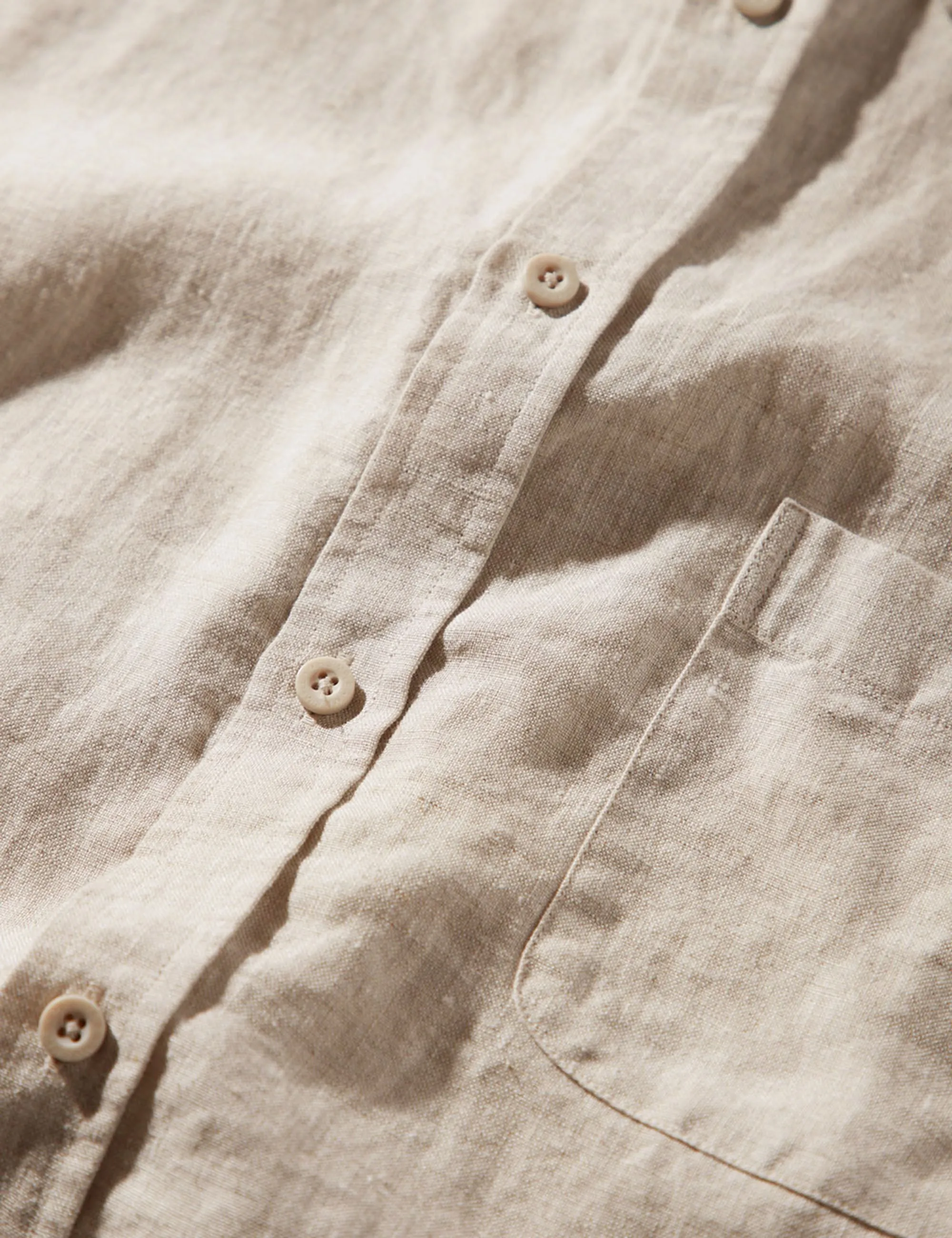 Linen Short Sleeve Shirt - Natural