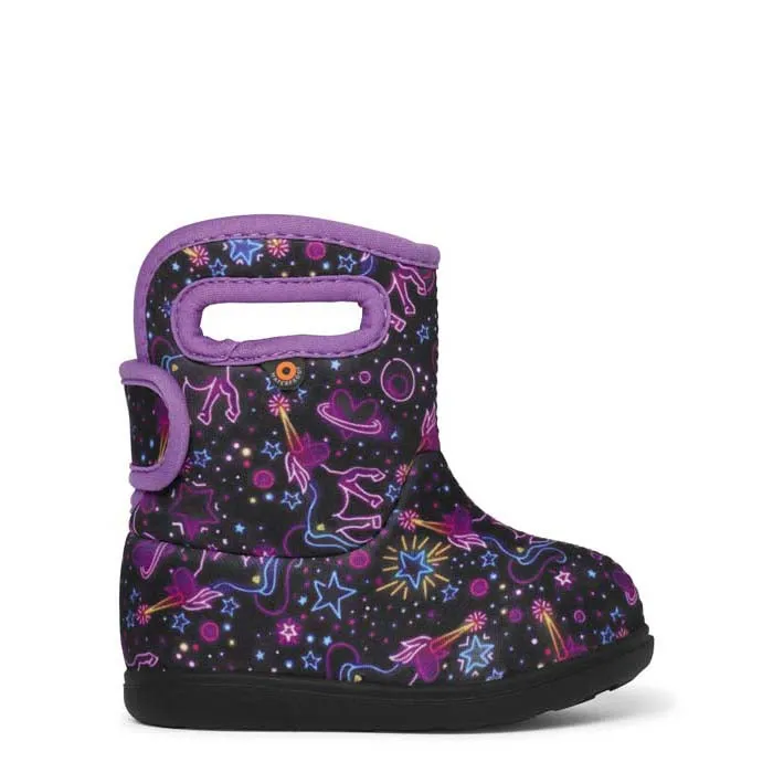 Little Girl Bogs Baby Bog II Neon Unicorn in Black Multi