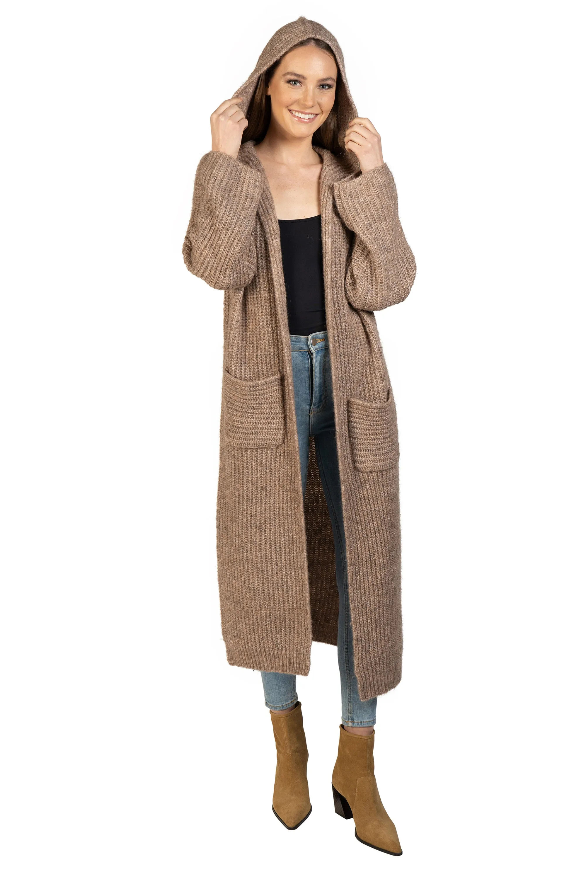 Long Hooded Cardigan