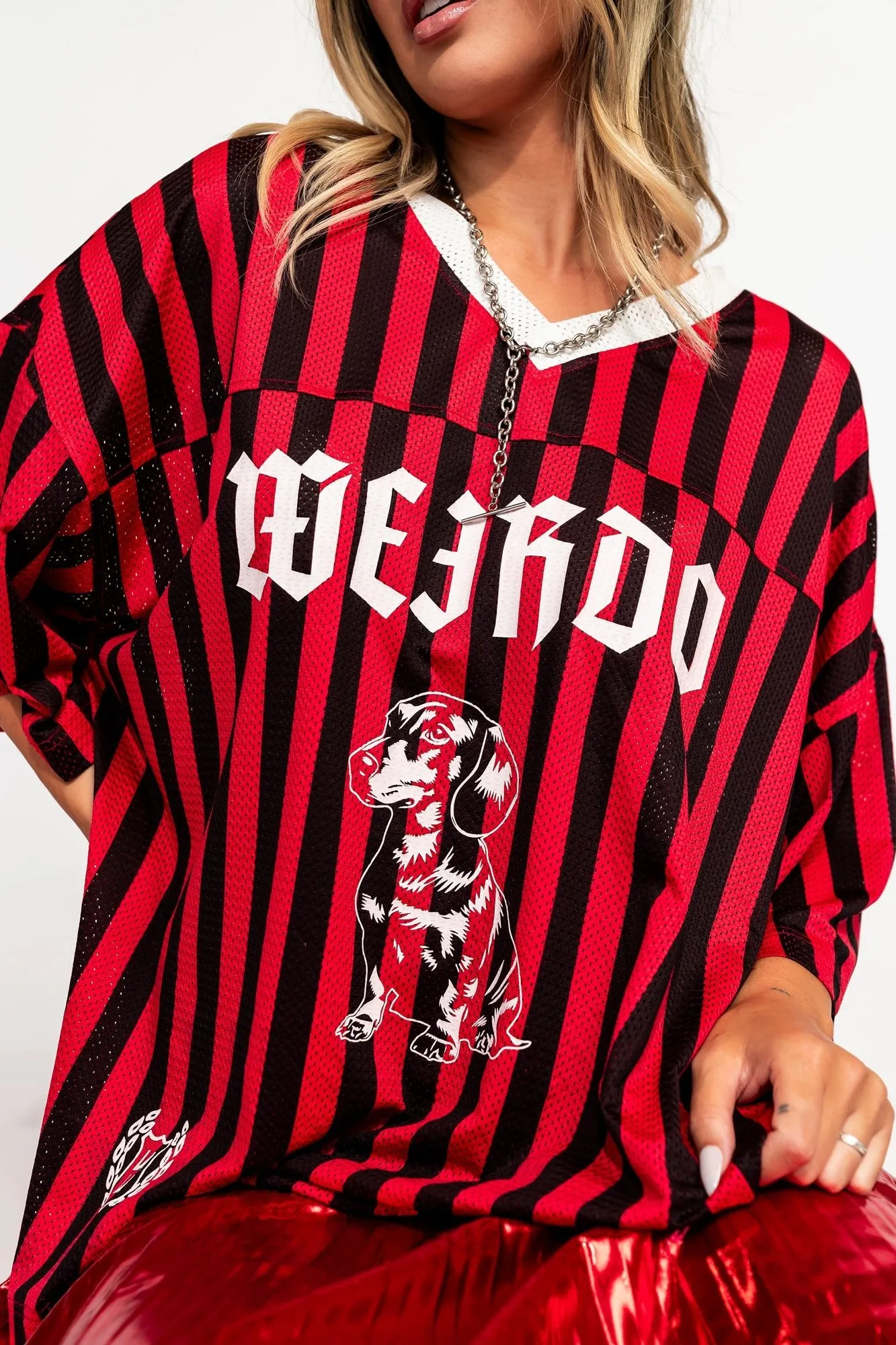 Long Live Weirdos Jersey in Red   Black *RESTOCKED*