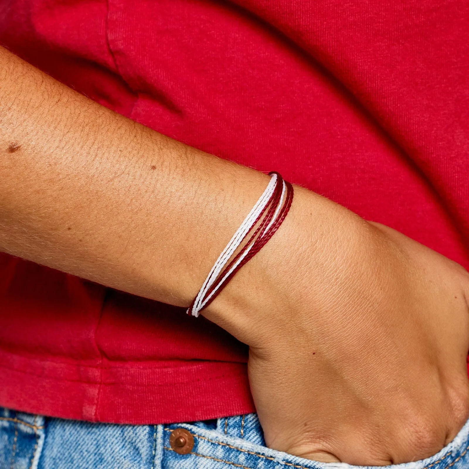 Maroon & White Bracelet