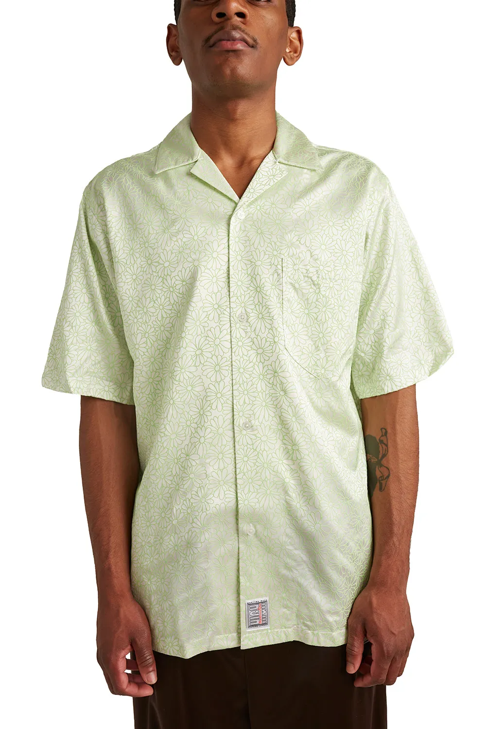 Martine Rose Mens Hawaiian Shirt 'Green Floral'