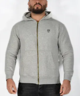 Mens O.G. Symbol Grey Zipped Hooded Top