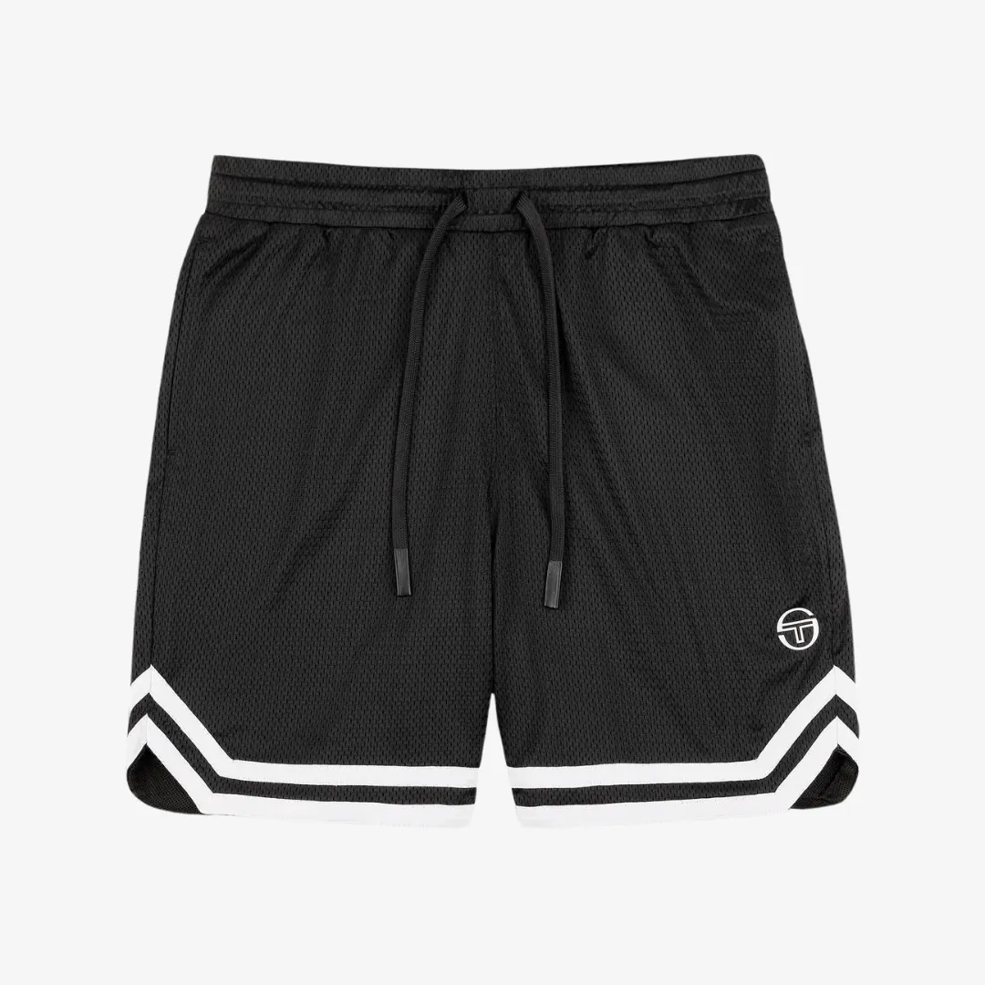 mens sergio tacchini spazio banda mesh short (black beauty)