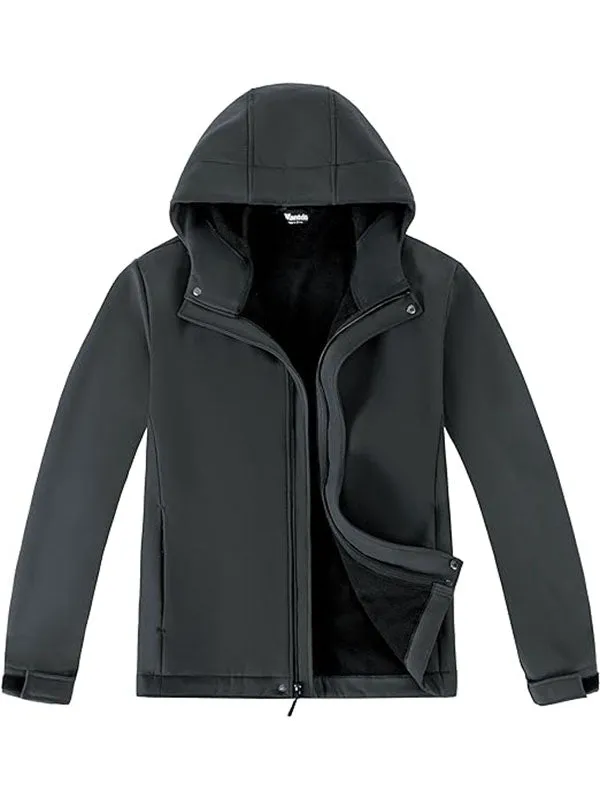 Men's SoftShell Jacket Fleece Lined Jacket Hooded Windbreaker Rain Jacket