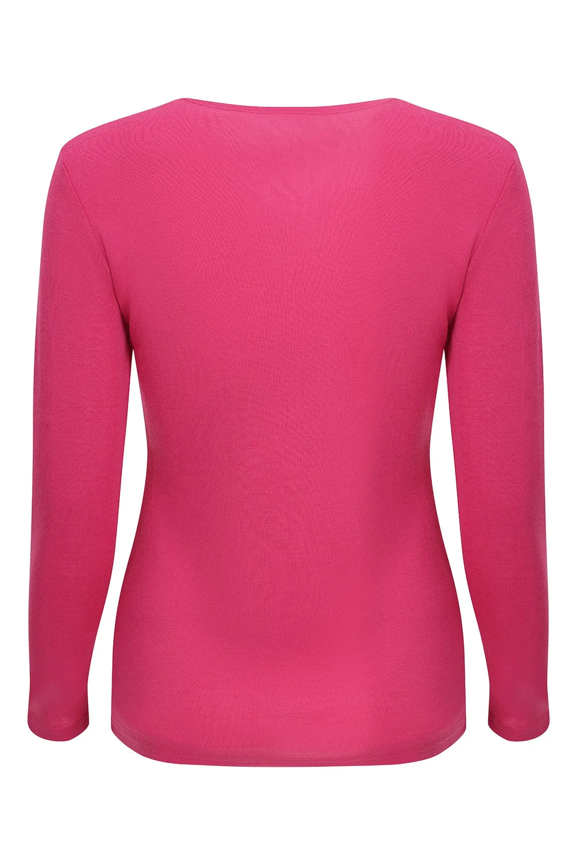 Merino Blend round neck Top | CERISE | 6393ZR