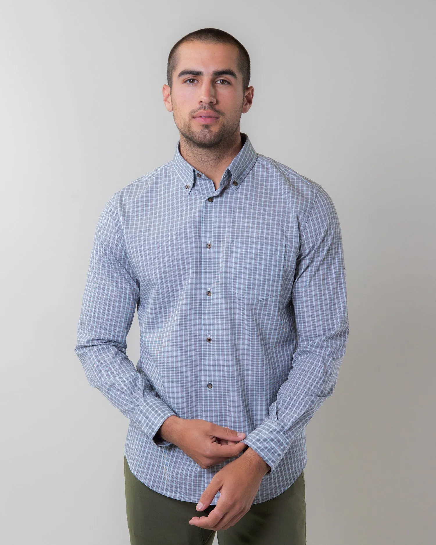 Micro Plaid | Stretch Button Down Shirt