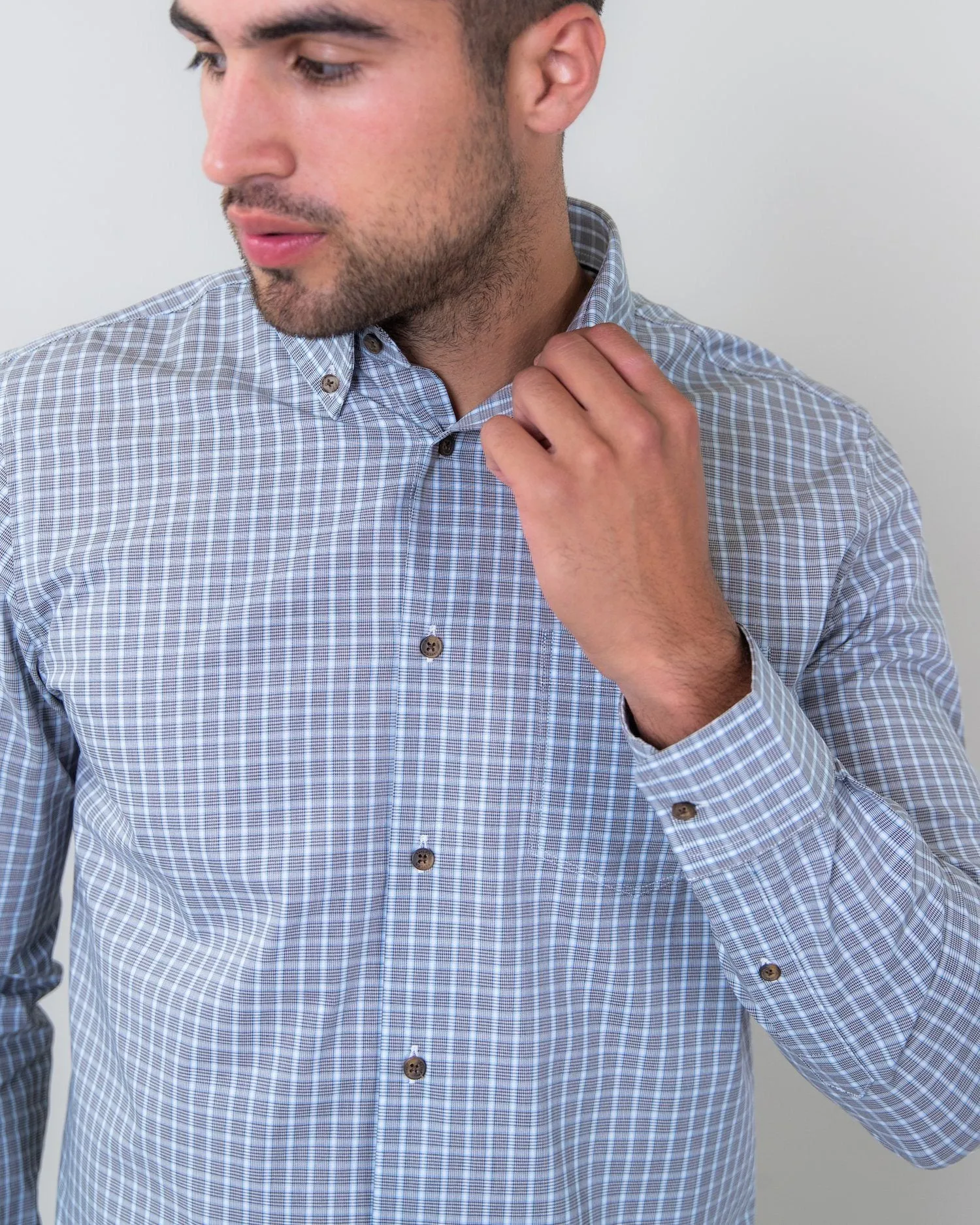 Micro Plaid | Stretch Button Down Shirt