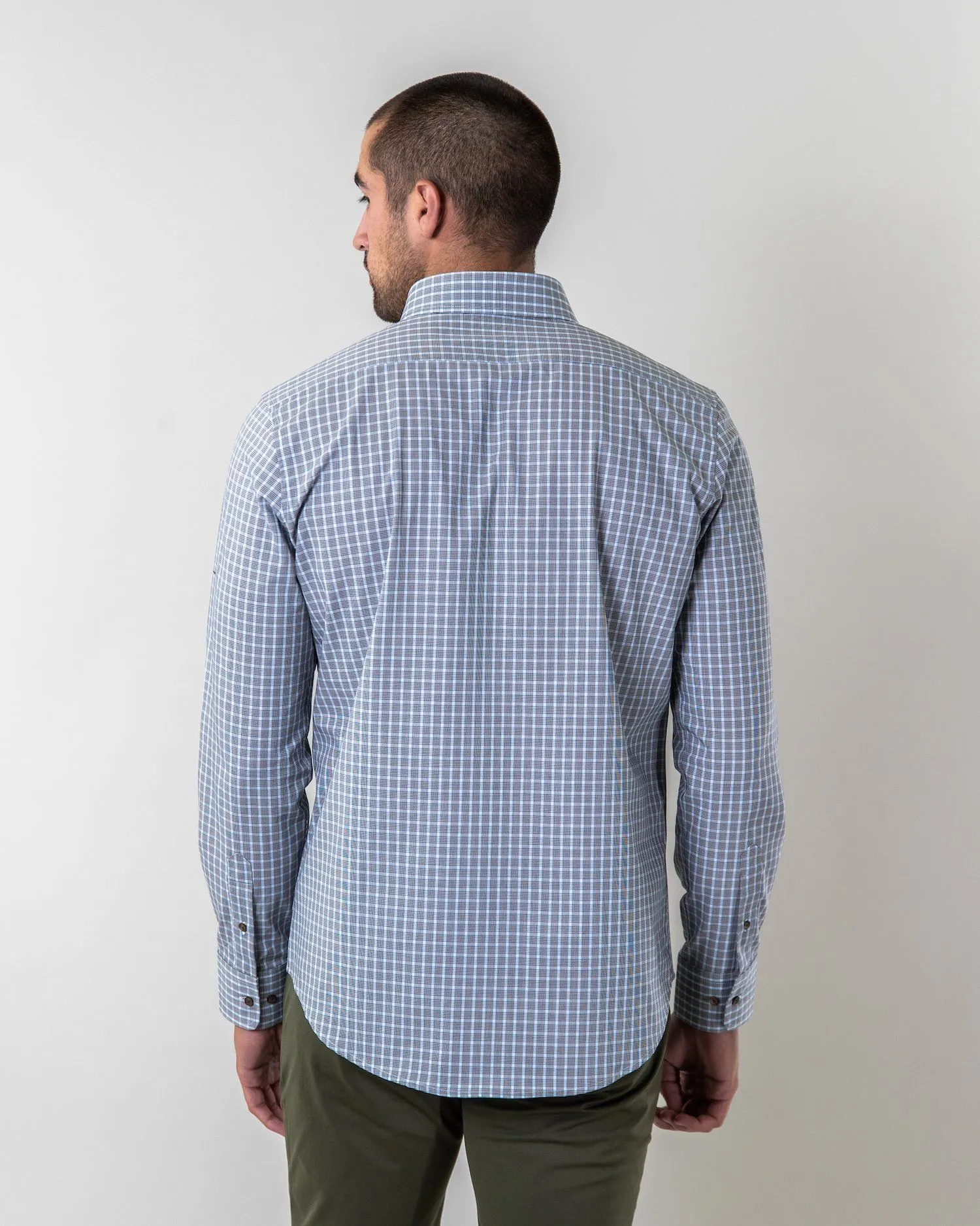 Micro Plaid | Stretch Button Down Shirt