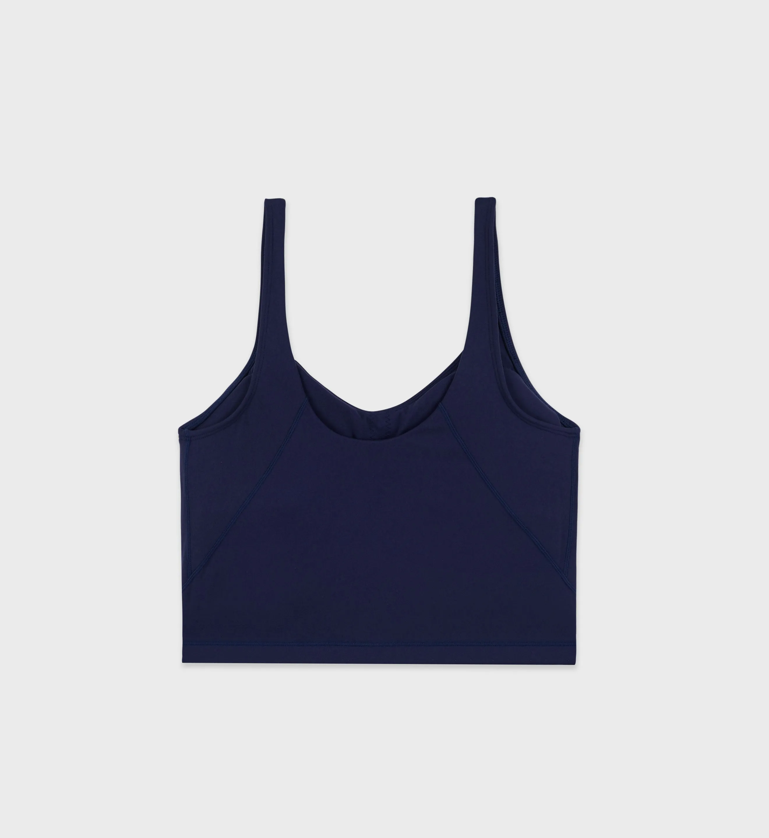 New Serif Cropped Tank - Navy/White