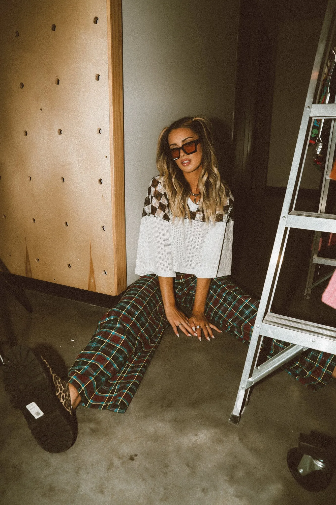 Not Made To Be Subtle Checkered Crop Jersey