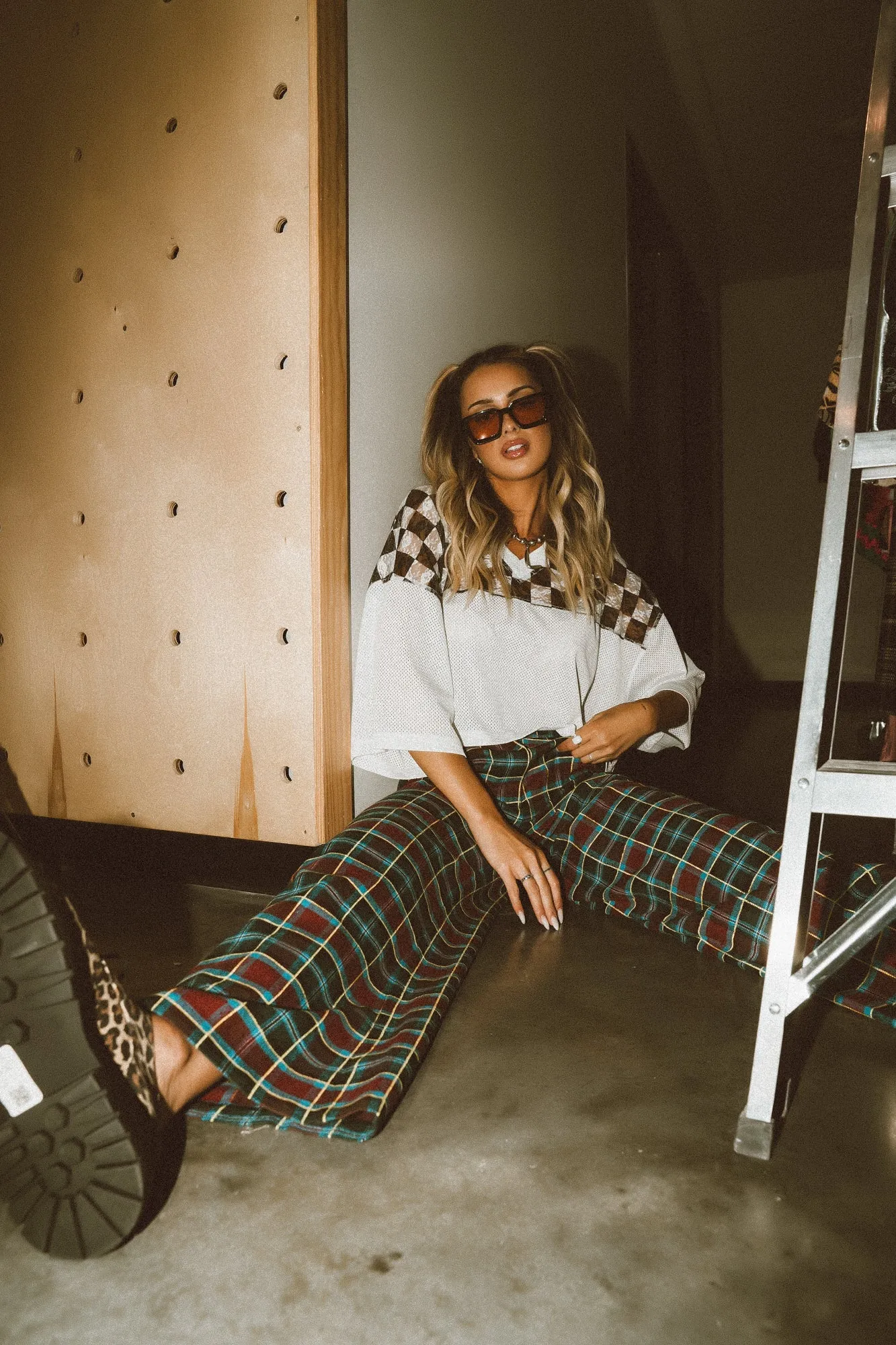 Not Made To Be Subtle Checkered Crop Jersey