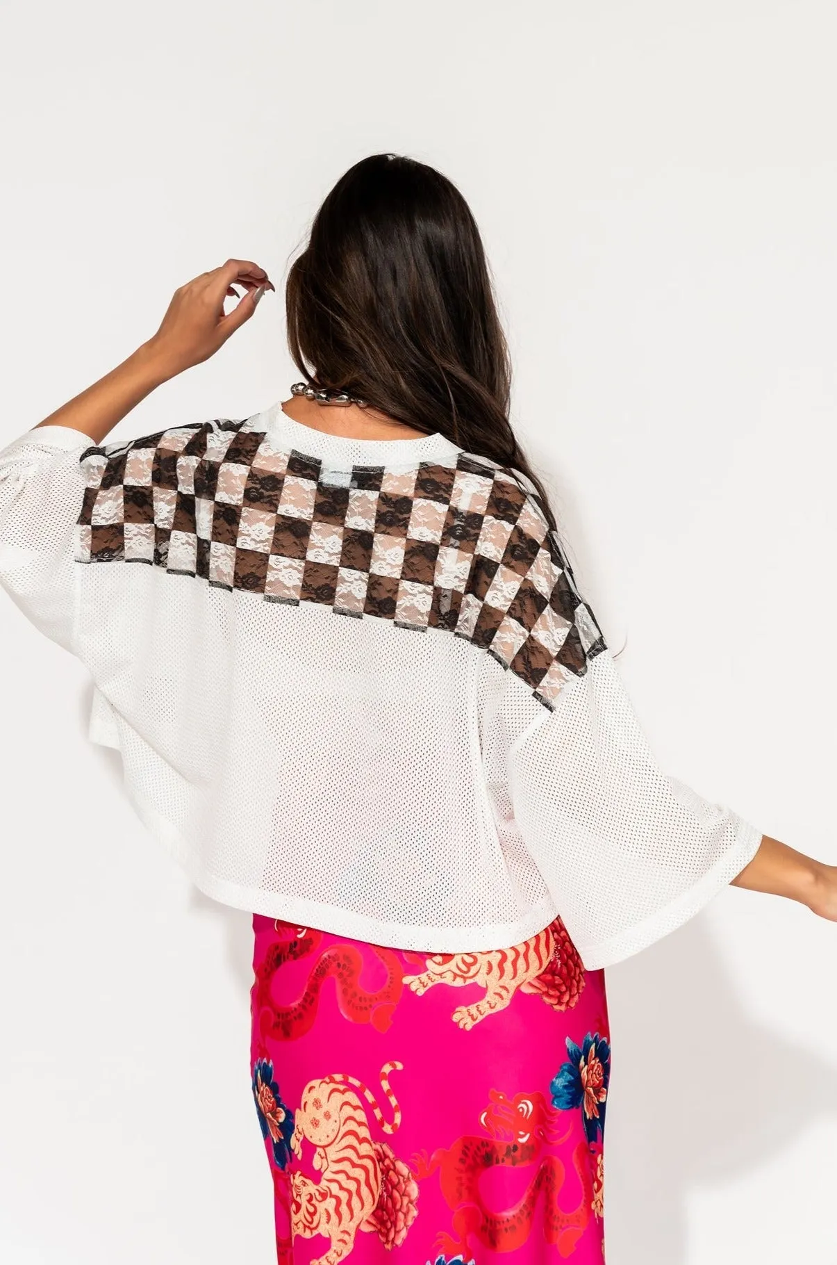 Not Made To Be Subtle Checkered Crop Jersey