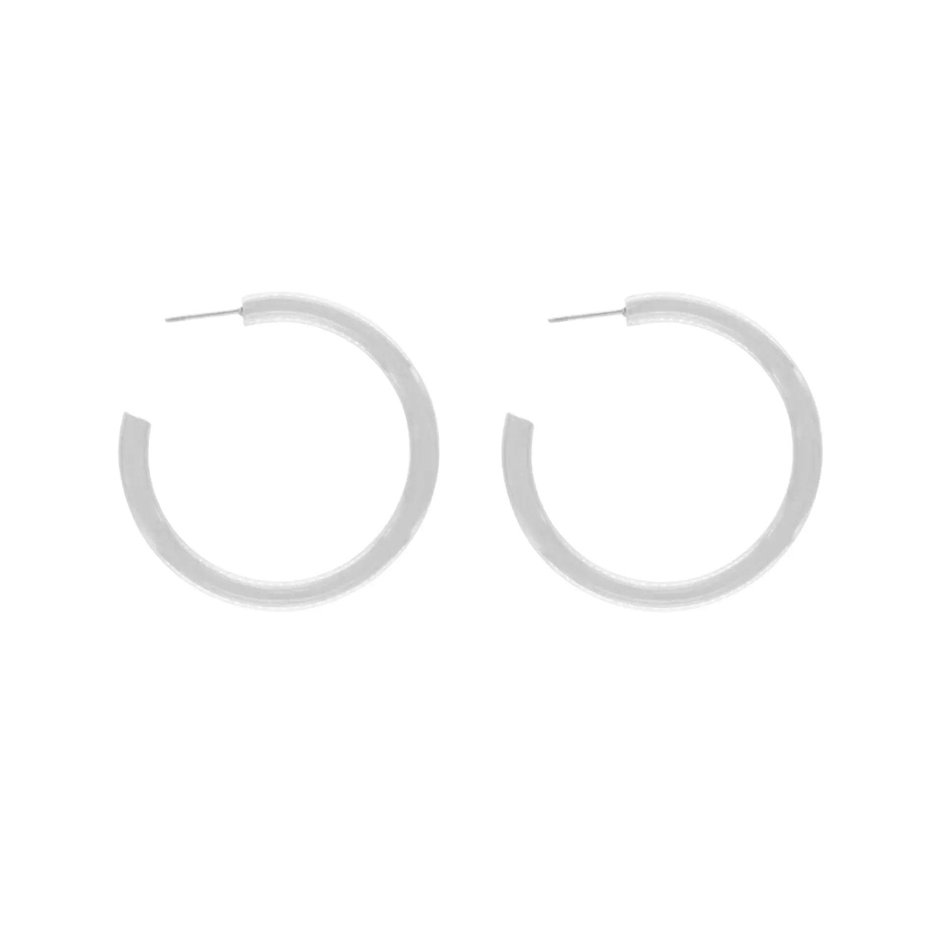 Passion Waterproof 40mm Chunky Hoop Earring Silver Plating