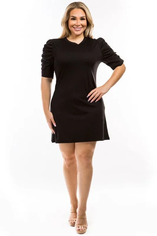 Plus size casual round neck dress