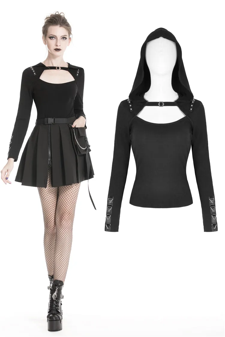 Punk rock hooded long sleeves top T-shirt  TW236