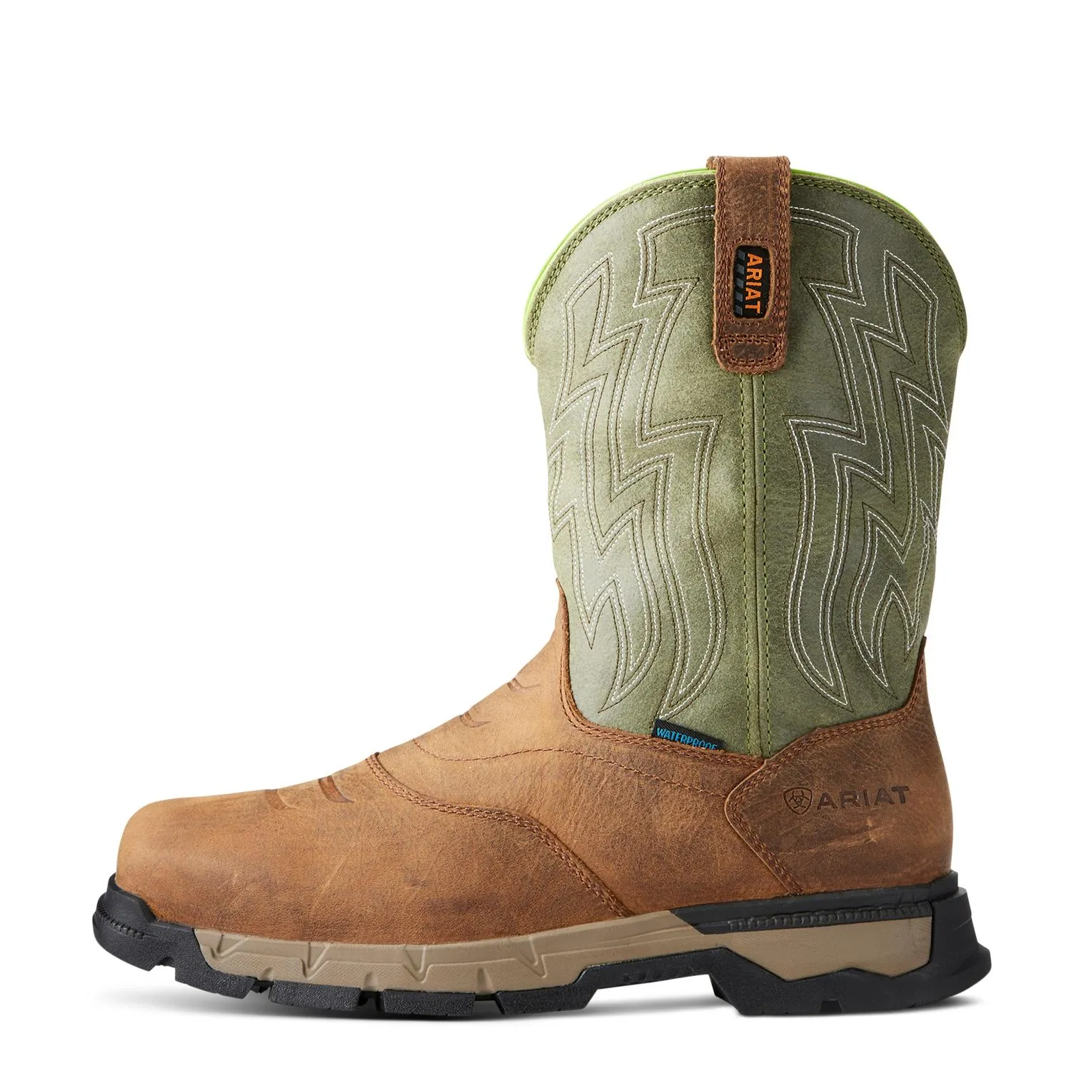 Rebar Flex Soft-Toe Waterproof Western Boot Rye Brown