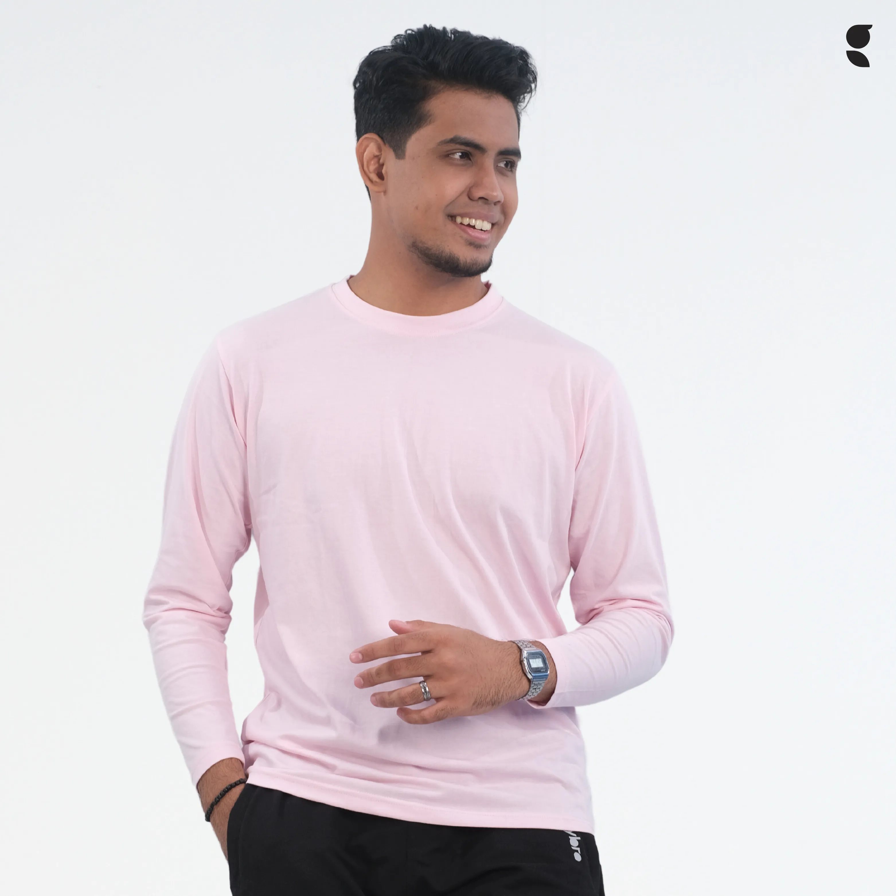 Round Neck Pink Full Sleeve