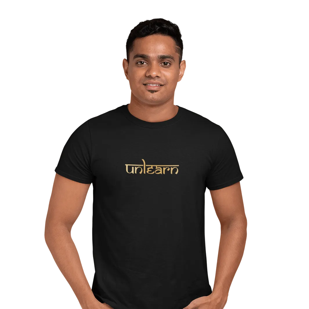 Sanskrit unlearn - Relaxed Fit Black T-Shirt