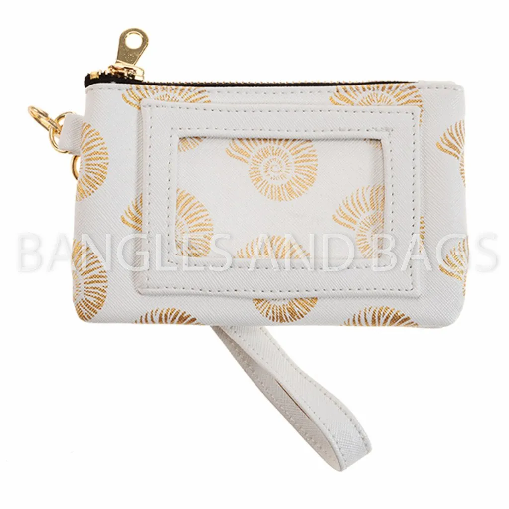 Seashell ID Wallet - Gold and White