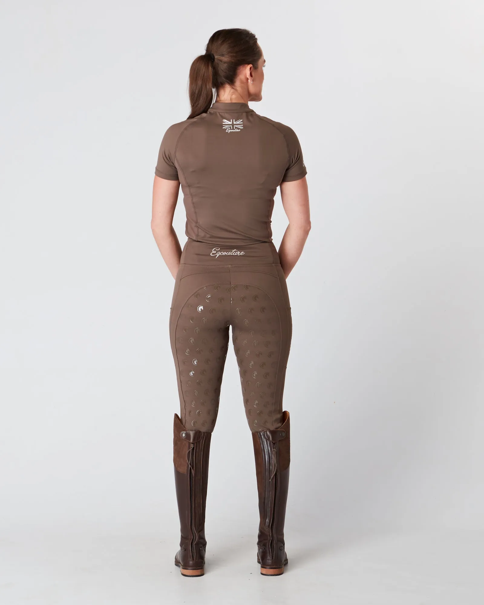 Short Sleeve Equestrian Technical Base Layer - MOCHA