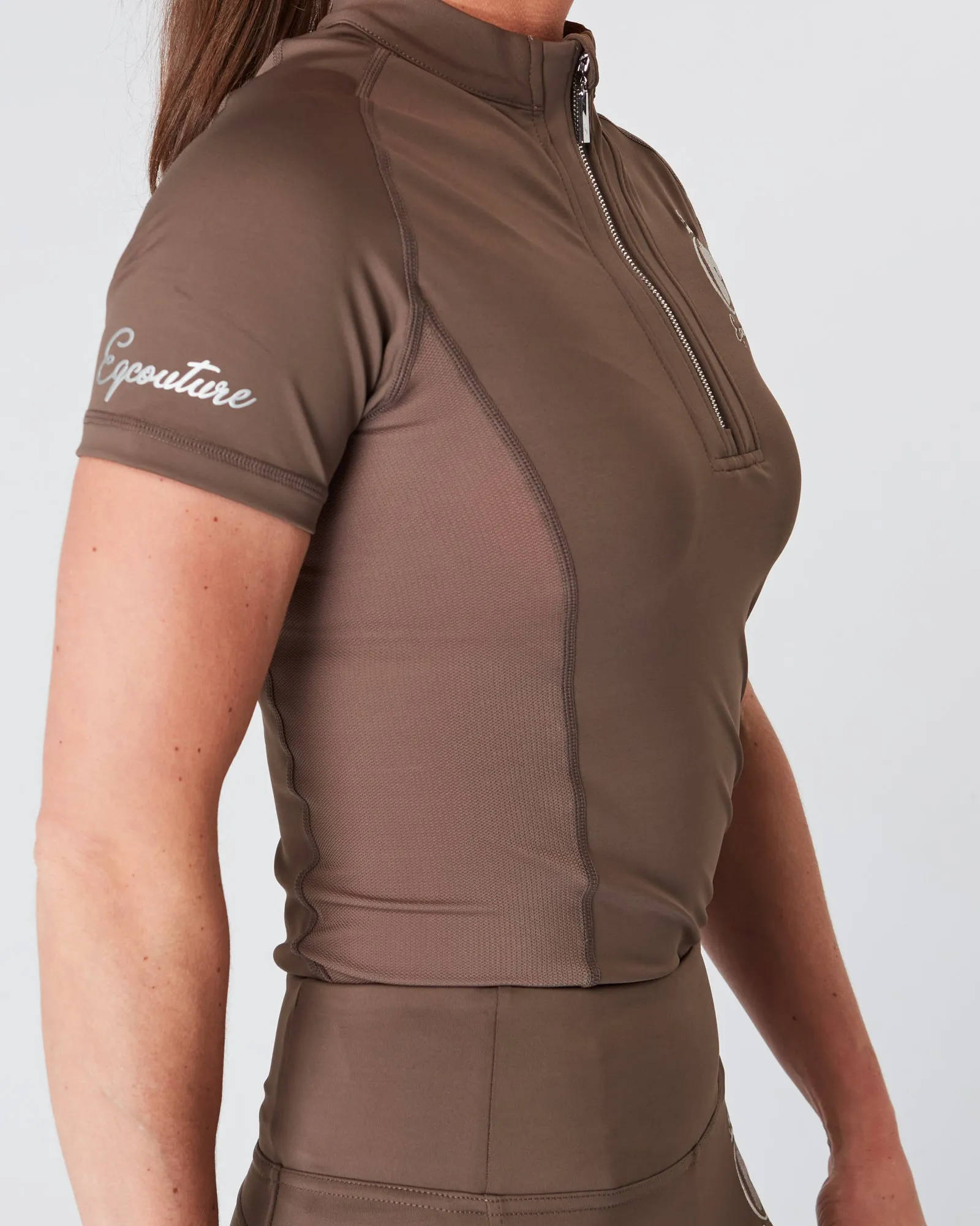 Short Sleeve Equestrian Technical Base Layer - MOCHA