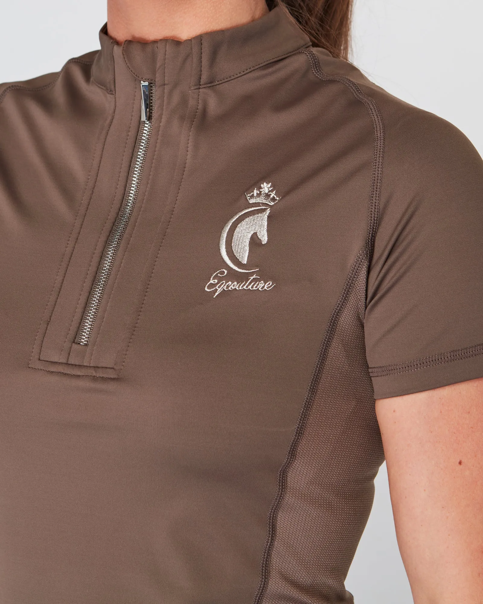 Short Sleeve Equestrian Technical Base Layer - MOCHA