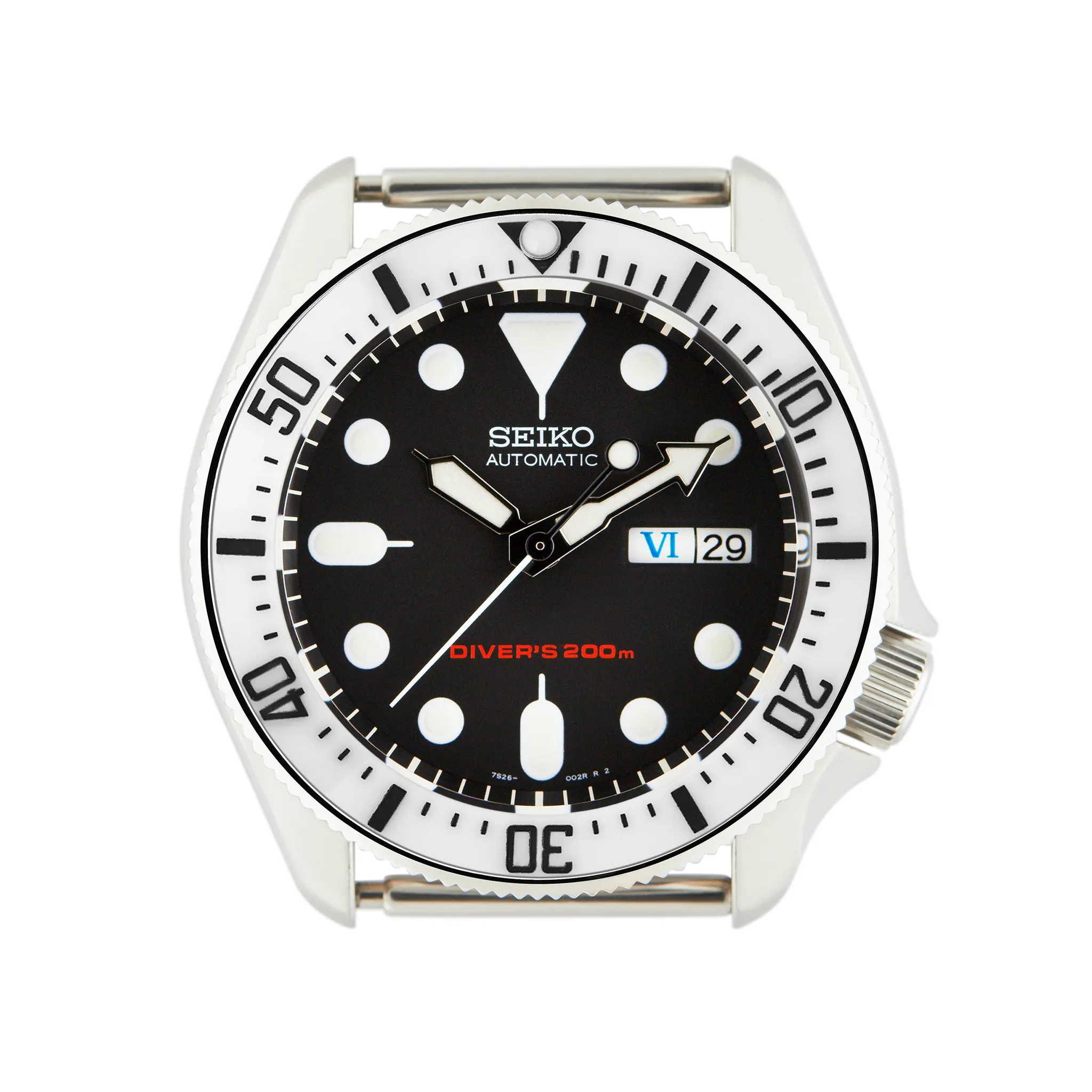 SKX007/SRPD Ceramic Bezel Insert: DSSD style White/Black