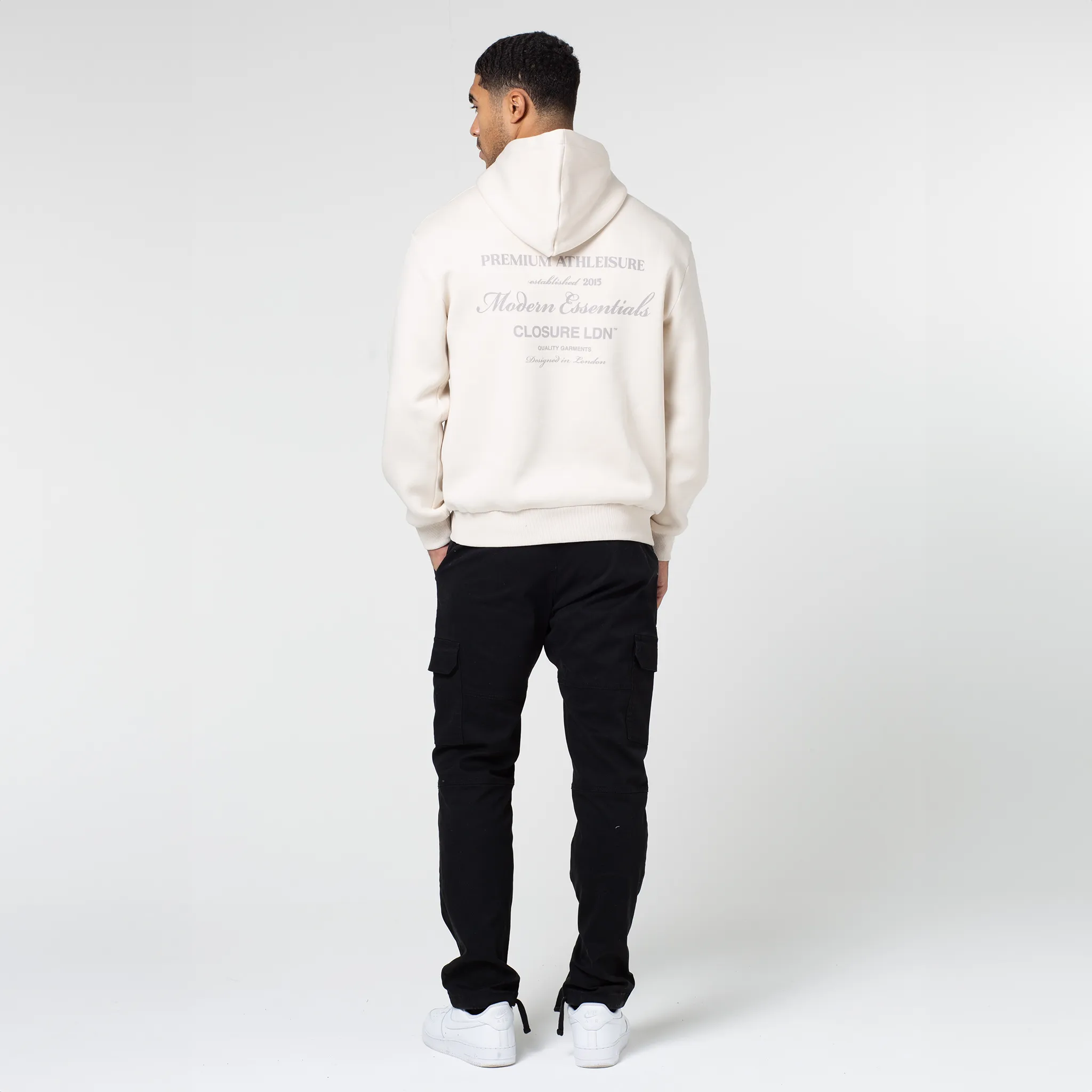 Stacked Script Hoody | Stone