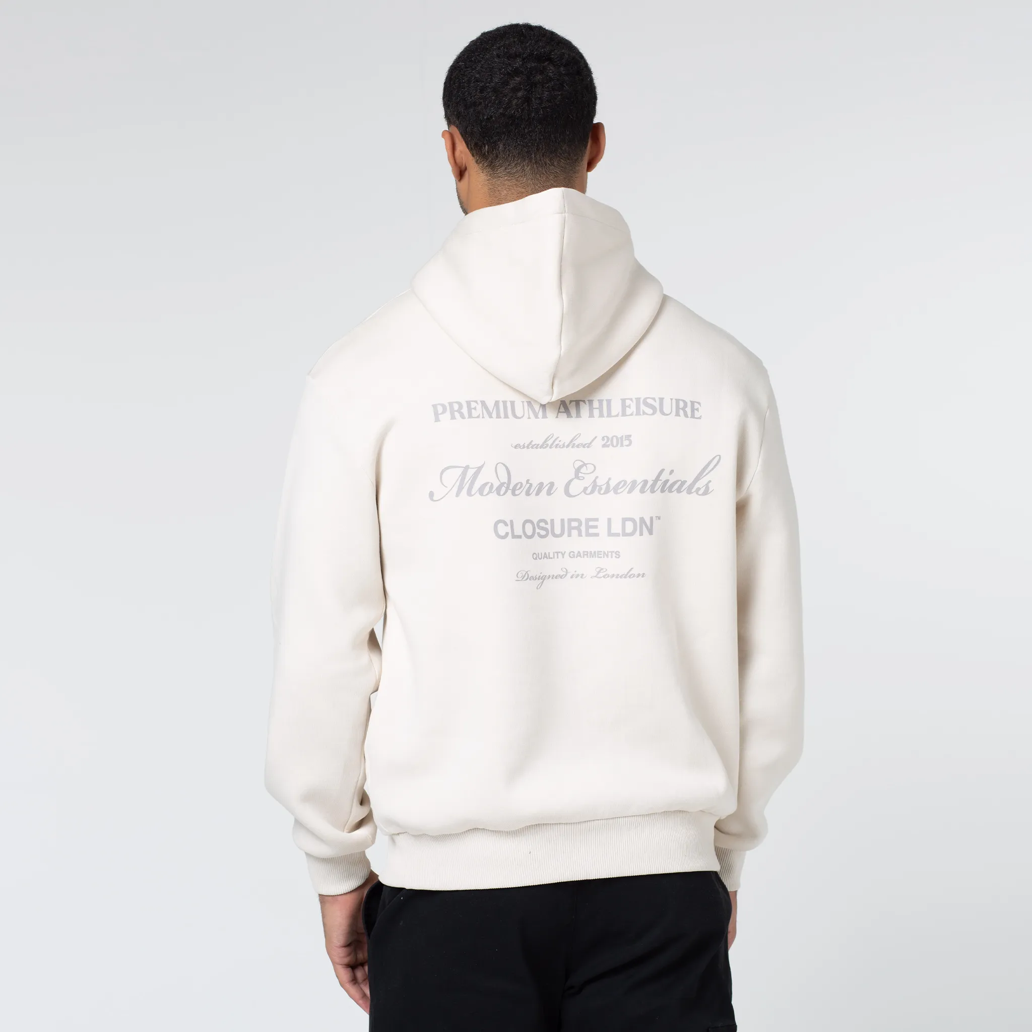 Stacked Script Hoody | Stone