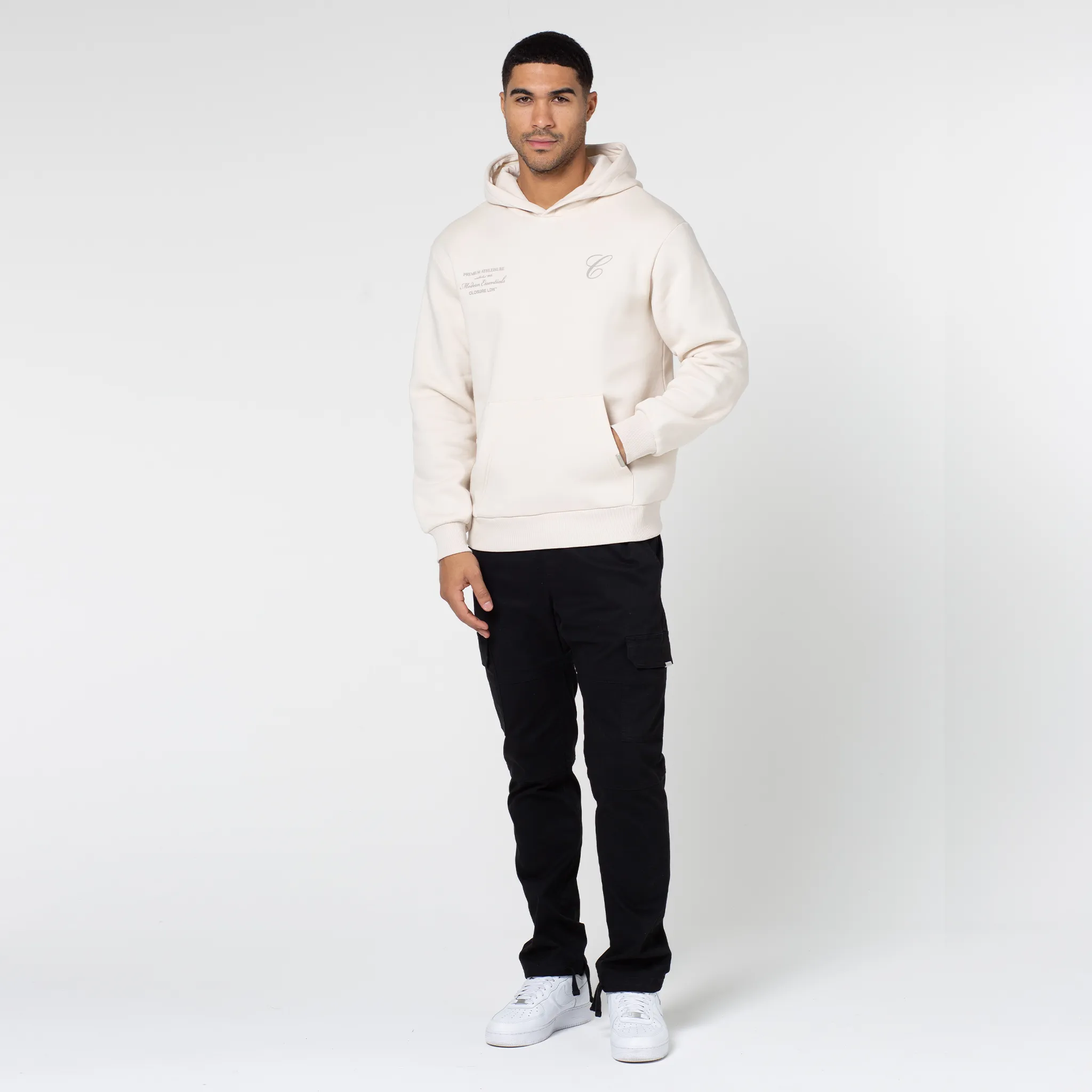 Stacked Script Hoody | Stone