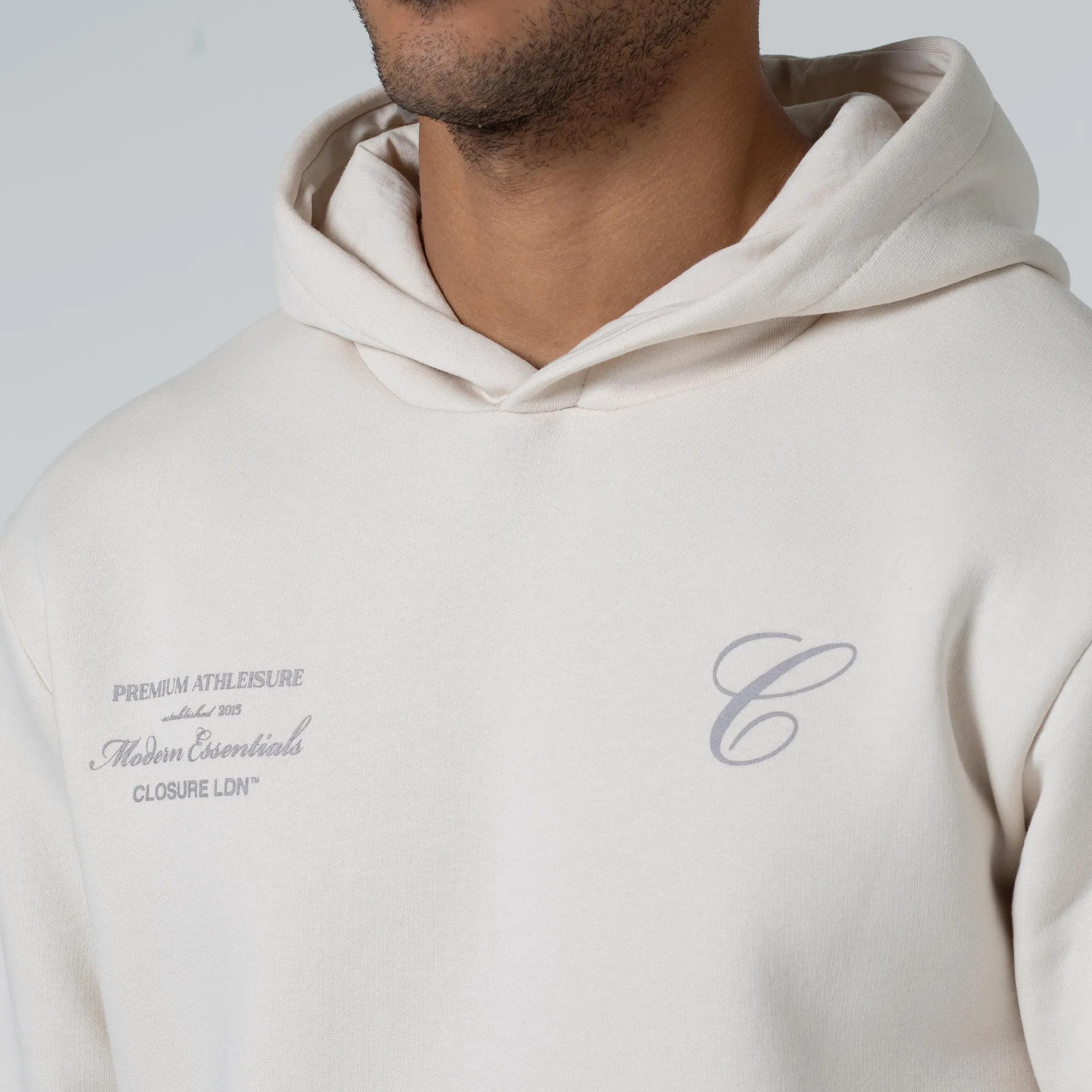 Stacked Script Hoody | Stone