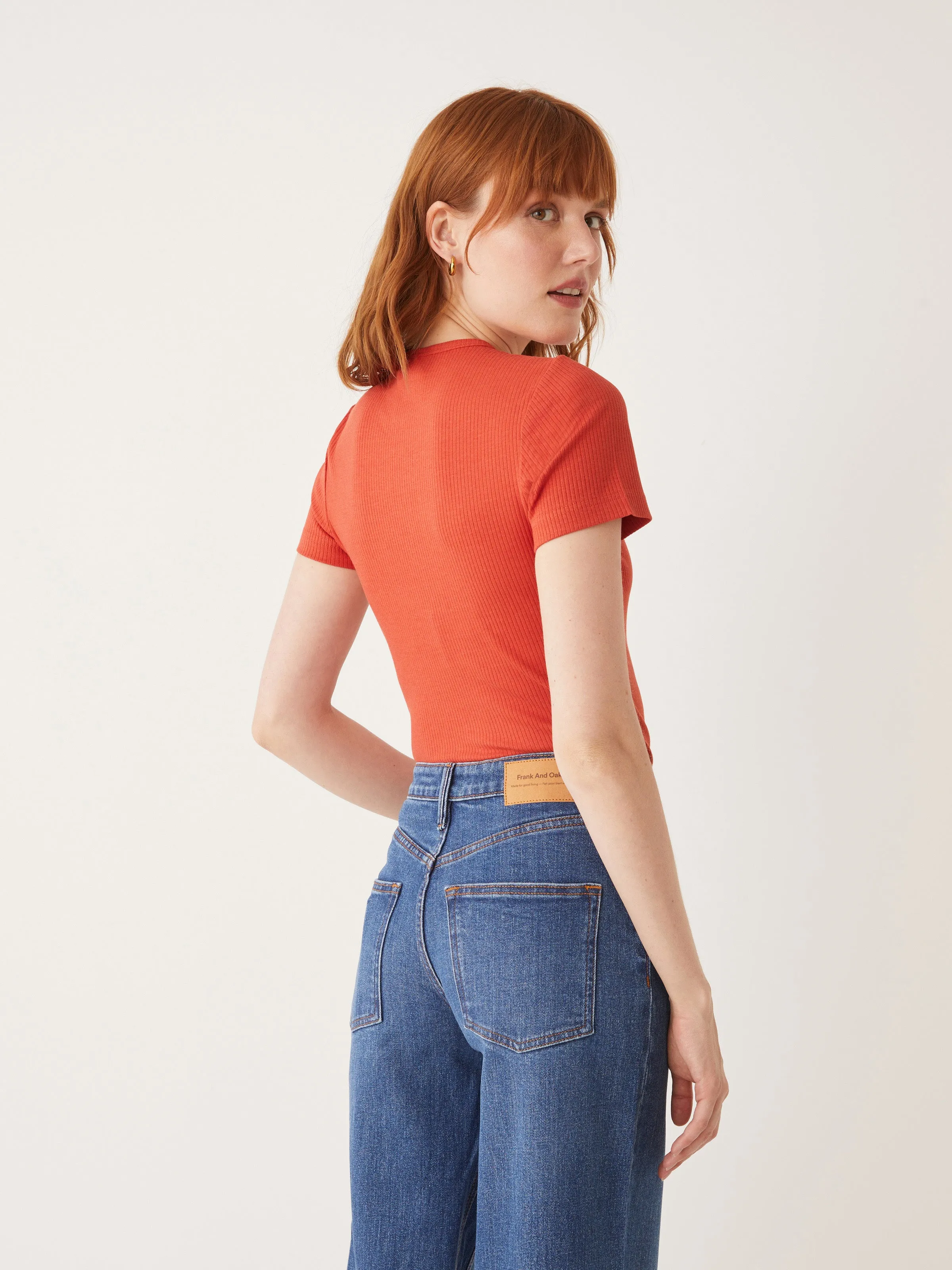 The Baby T-Shirt in Ochre Red