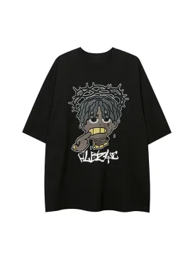 Thesupermade Cartoon Foam Loose T-Shirt