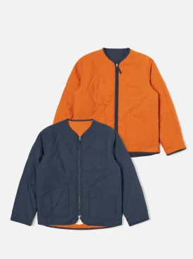 Universal Works Reversible Military Liner Jacket in Navy/Orange Recycled Polytech