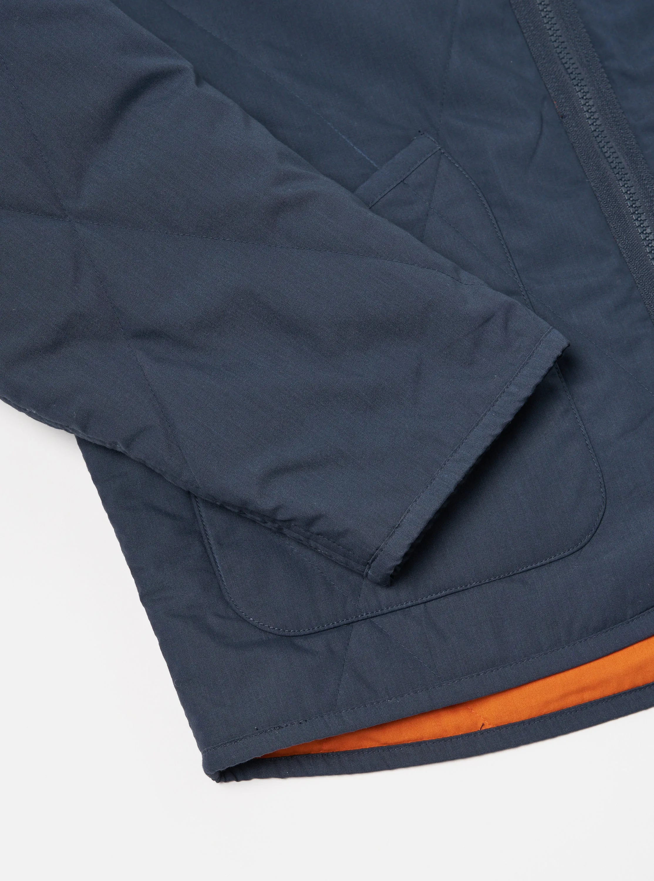 Universal Works Reversible Military Liner Jacket in Navy/Orange Recycled Polytech