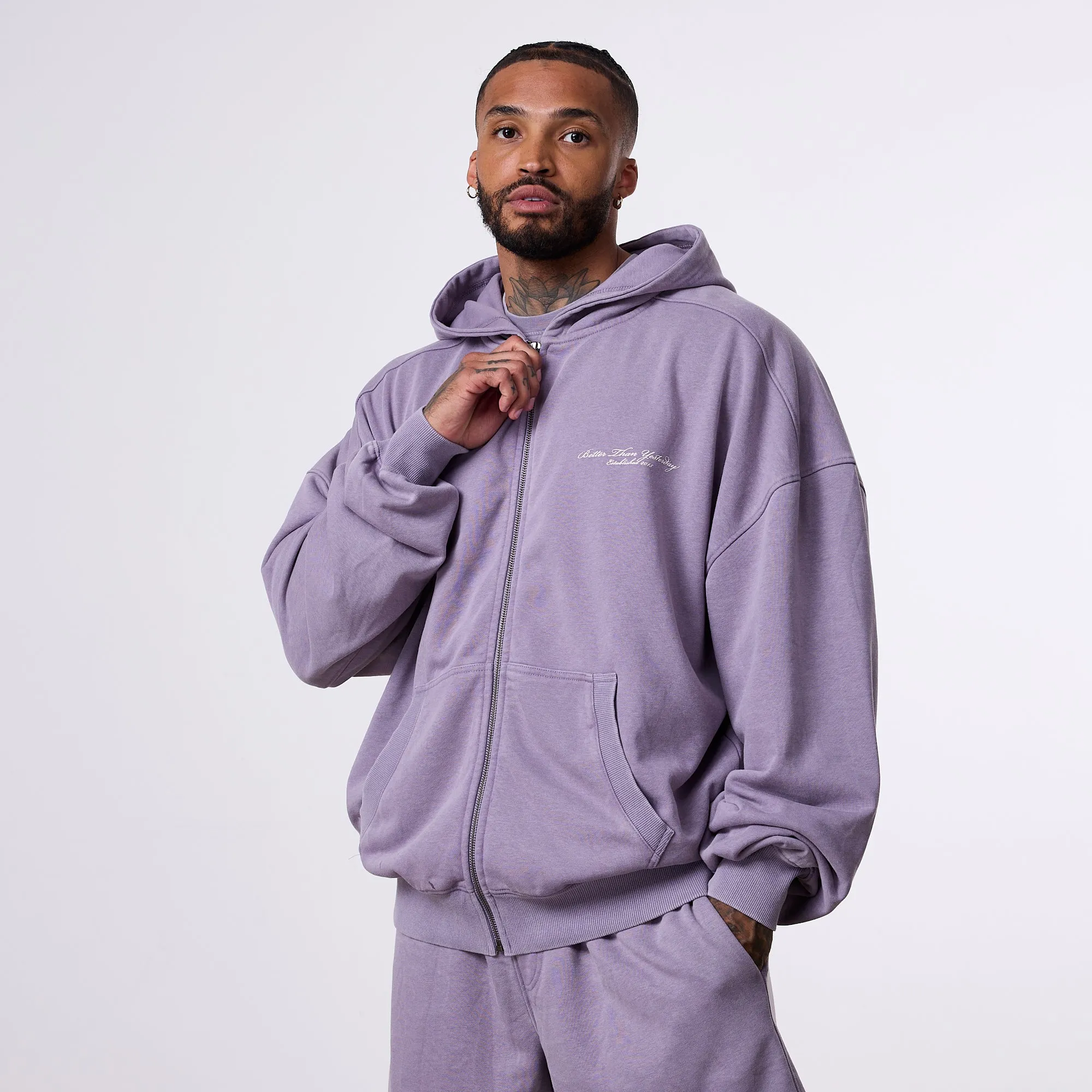 Vanquish Better Than Yesterday Washed Purple Full Zip Hoodie