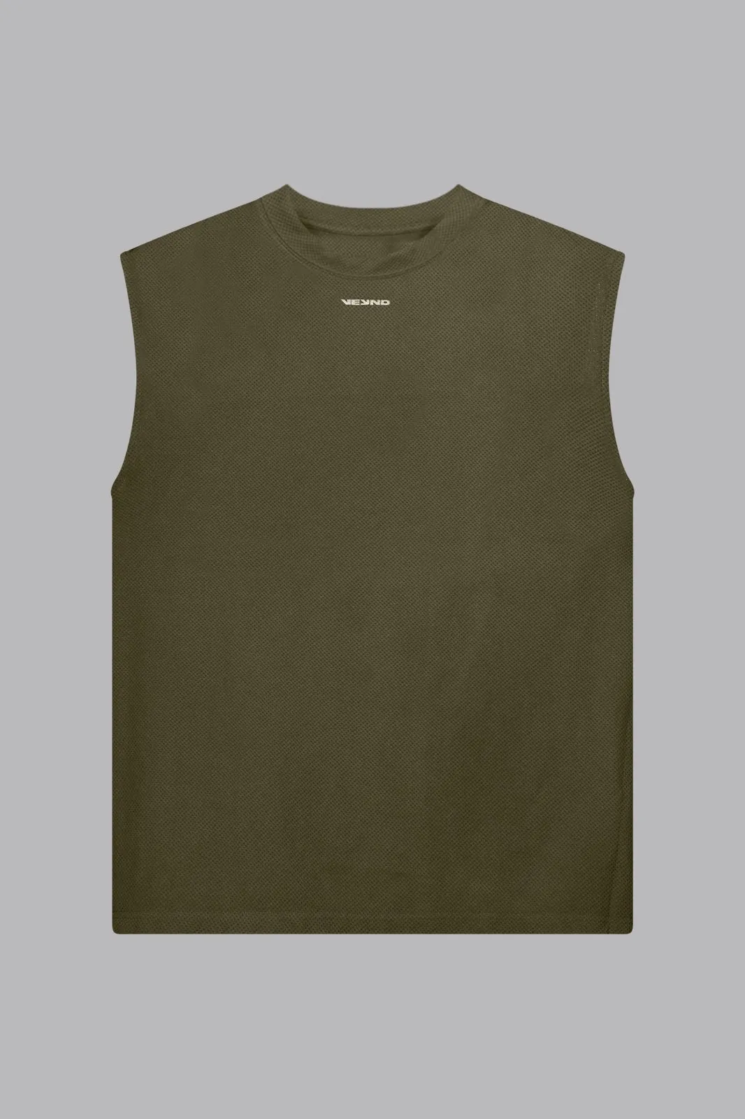 V_DRY GRAPHIC BOXY SLEEVELESS T-SHIRT - Khaki