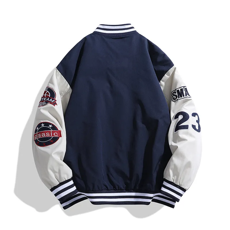 Victory League Varsity Patchwork Sports Jacket - Stylish & Comfortable Athletic Outerwear