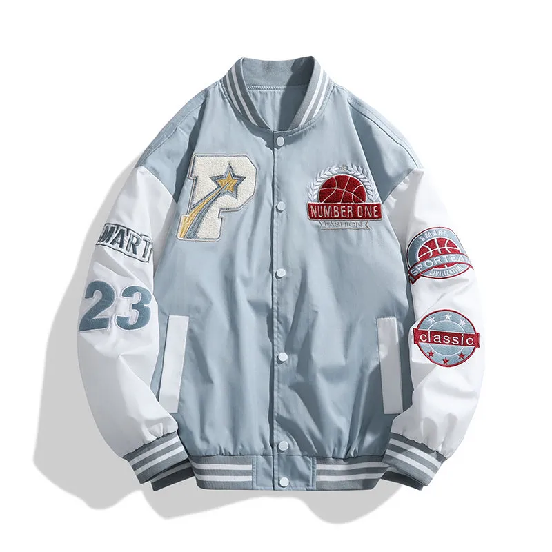 Victory League Varsity Patchwork Sports Jacket - Stylish & Comfortable Athletic Outerwear