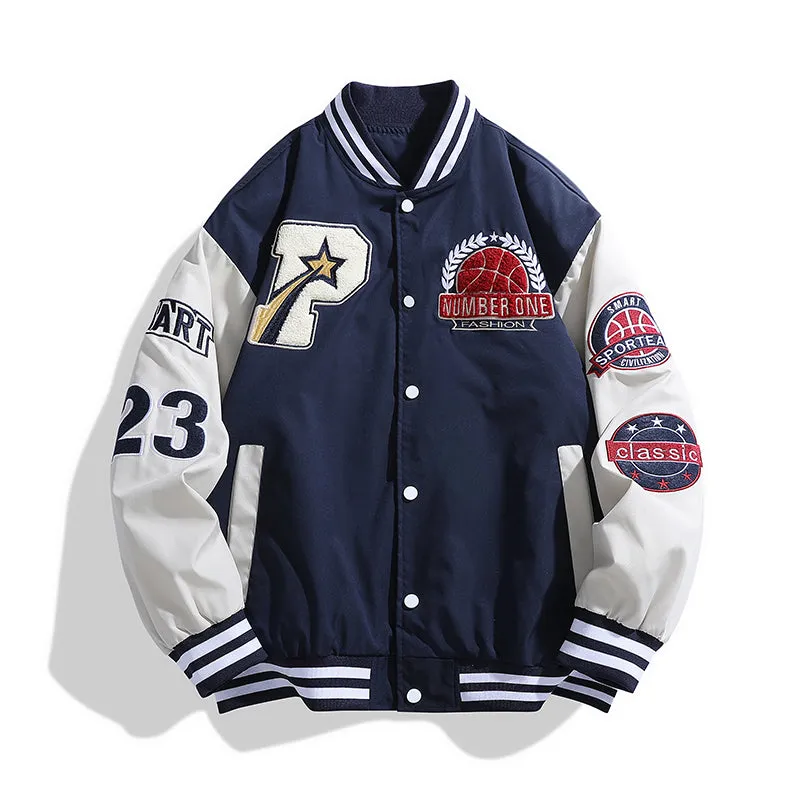 Victory League Varsity Patchwork Sports Jacket - Stylish & Comfortable Athletic Outerwear