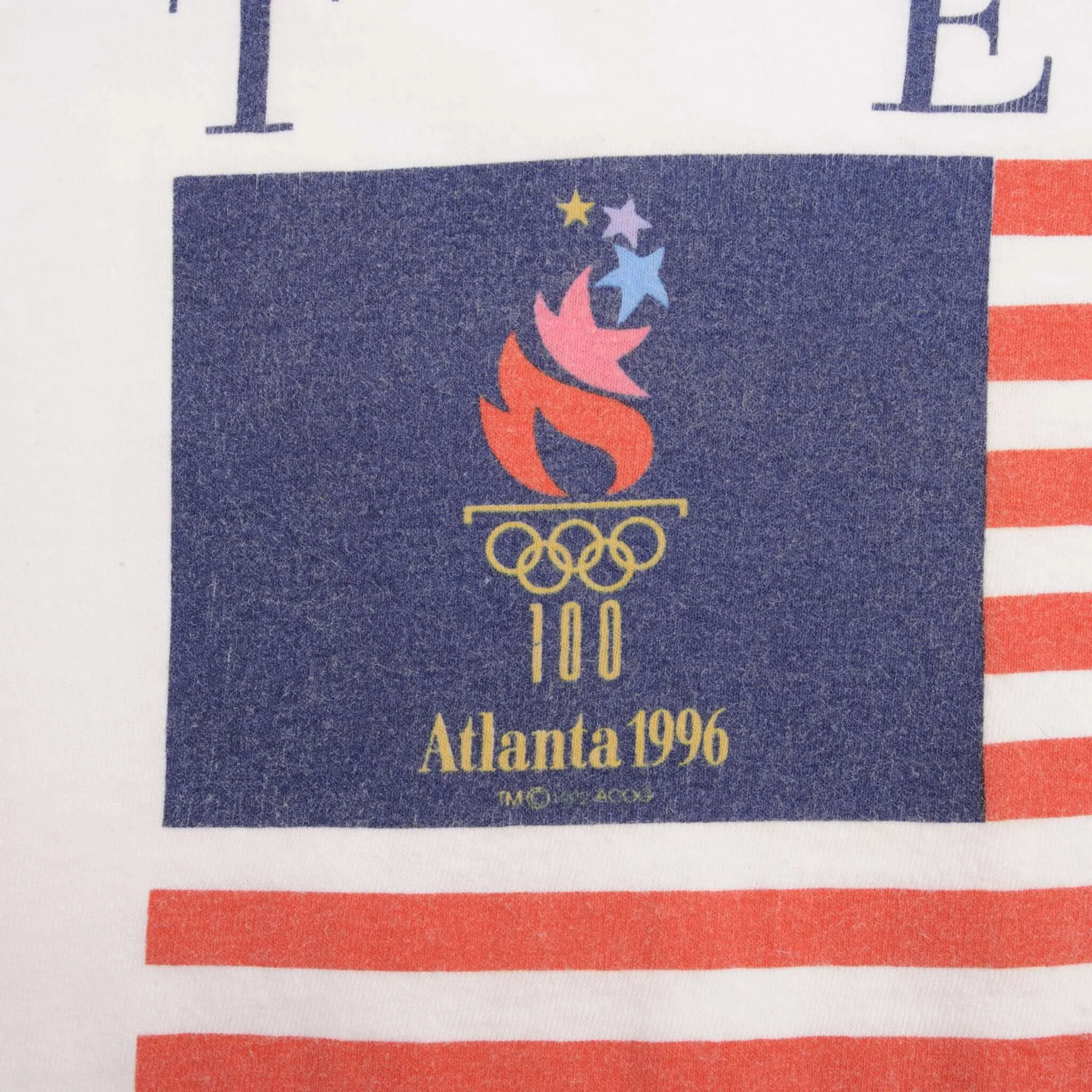 VINTAGE ATLANTA OLYMPIC GAMES 1996 TEAM AMERICA TEE SHIRT SIZE LARGE MADE IN USA