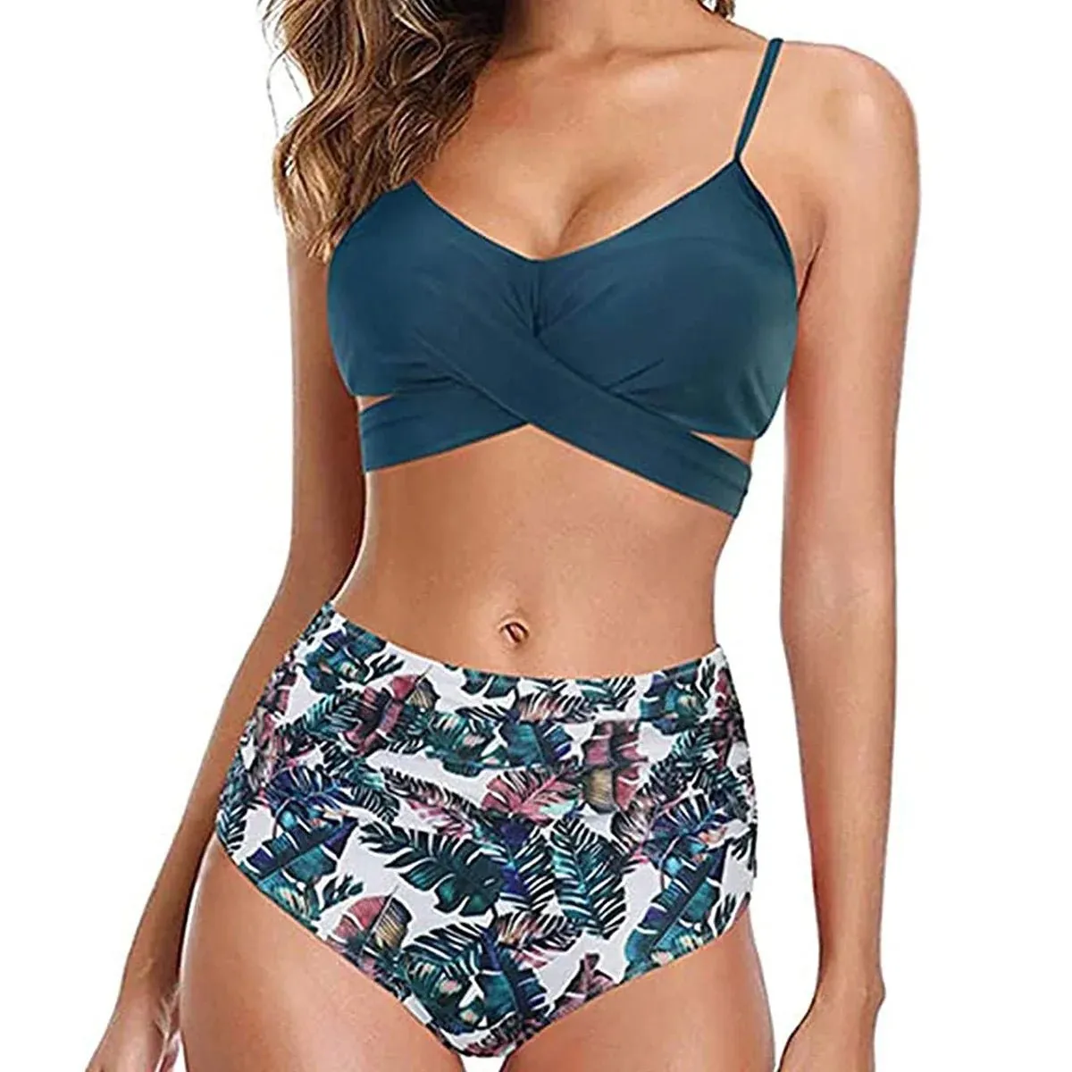 Women Beach Wear Suit Wrap Bikini Set Push Up High Waisted Swimsuit 2 Piece Swimsuits