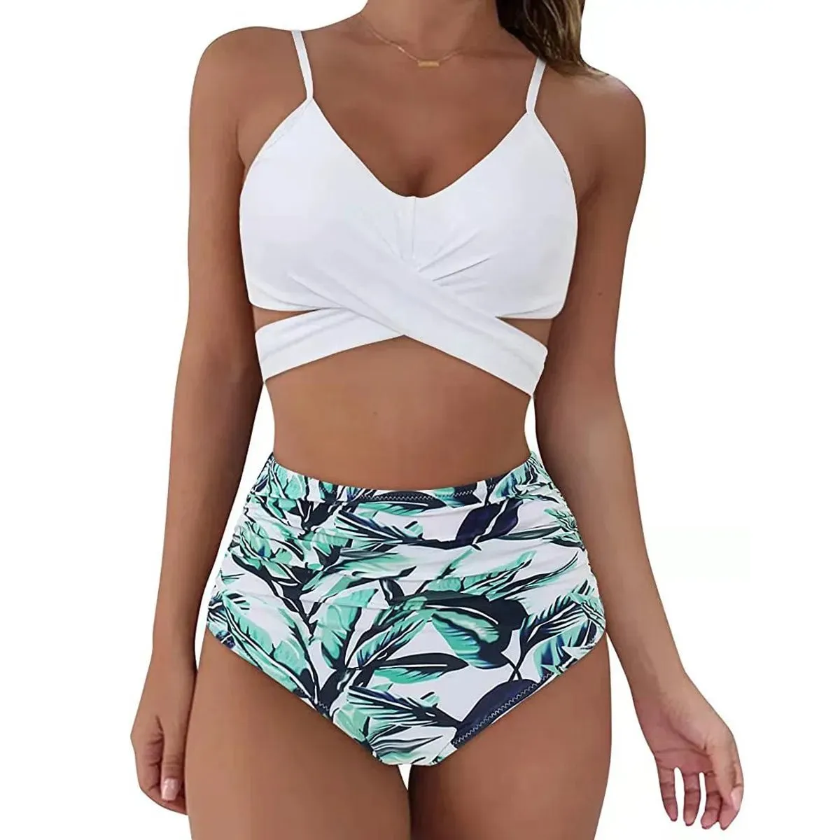 Women Beach Wear Suit Wrap Bikini Set Push Up High Waisted Swimsuit 2 Piece Swimsuits