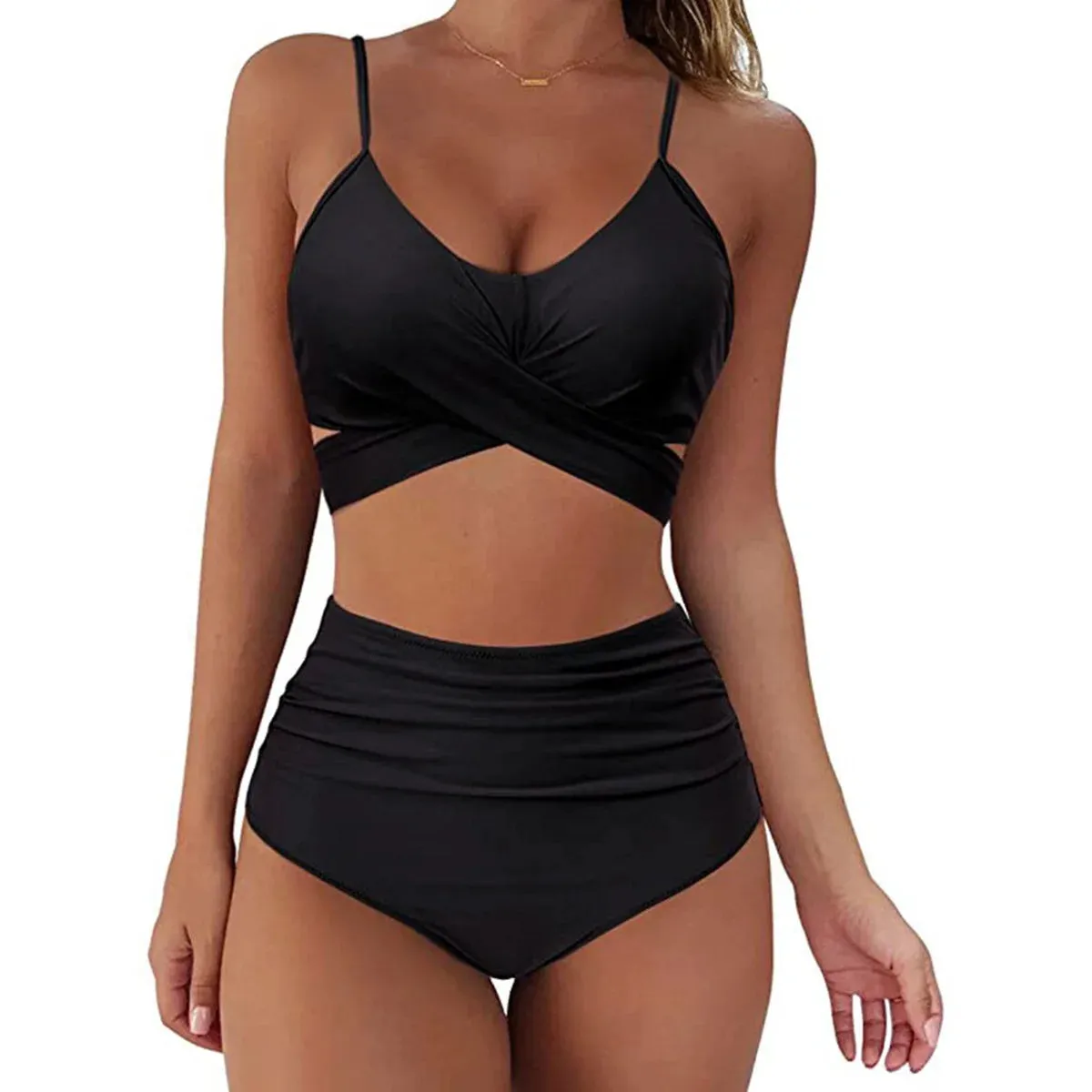 Women Beach Wear Suit Wrap Bikini Set Push Up High Waisted Swimsuit 2 Piece Swimsuits