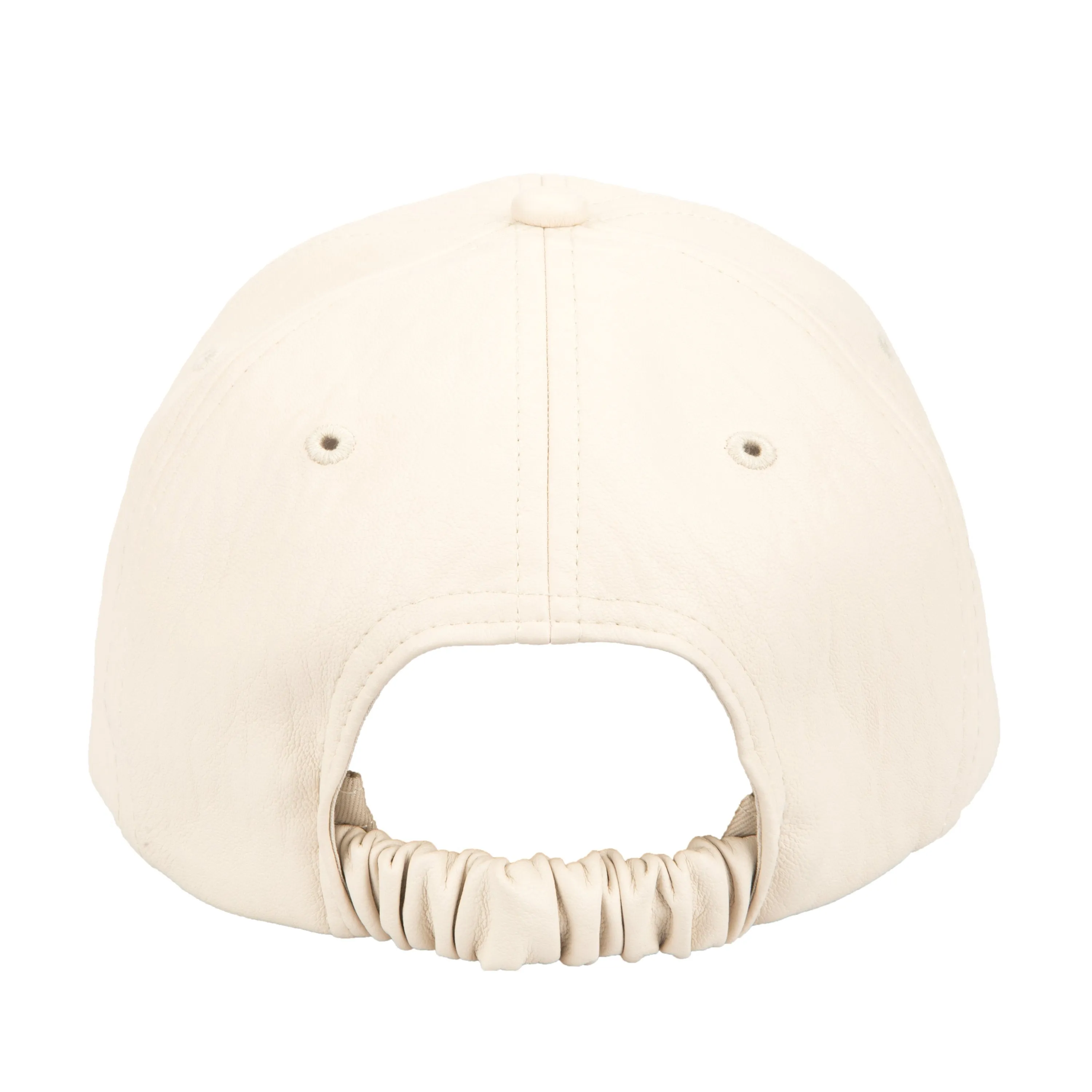 Women's Faux Leather Ball Cap w/ Elastic