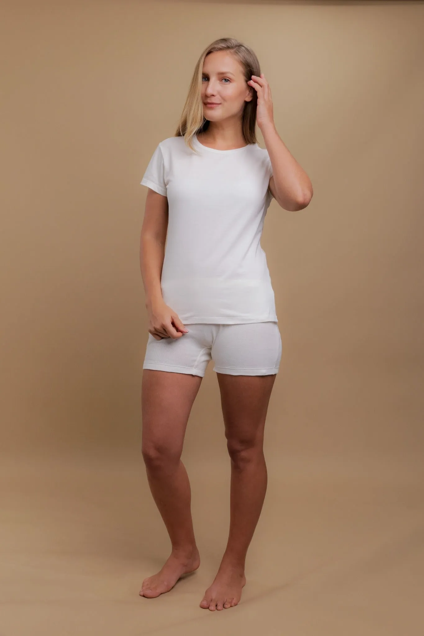 Women's Round Neck Cap Sleeve Shirt