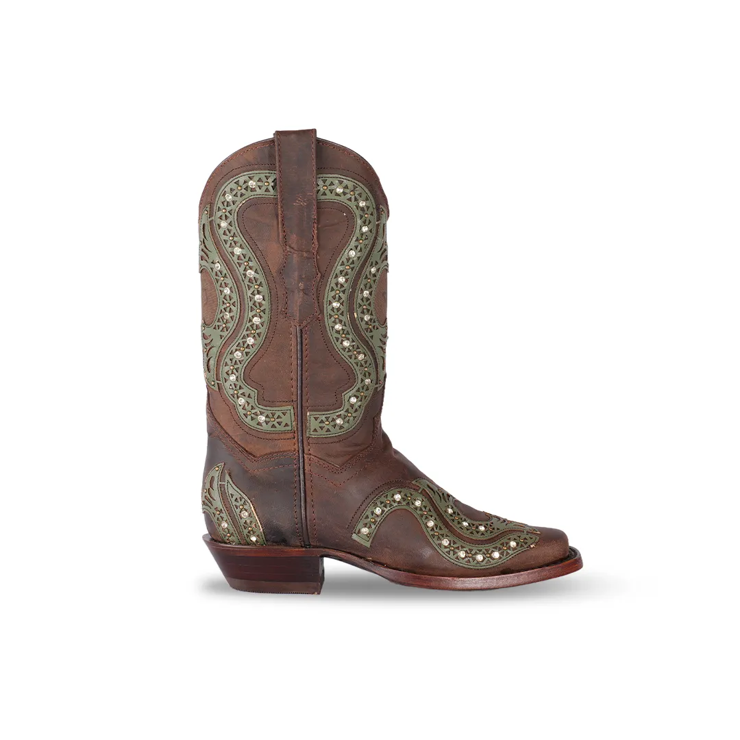 Women's Western Boot Matcat Choco Frontier Toe E717