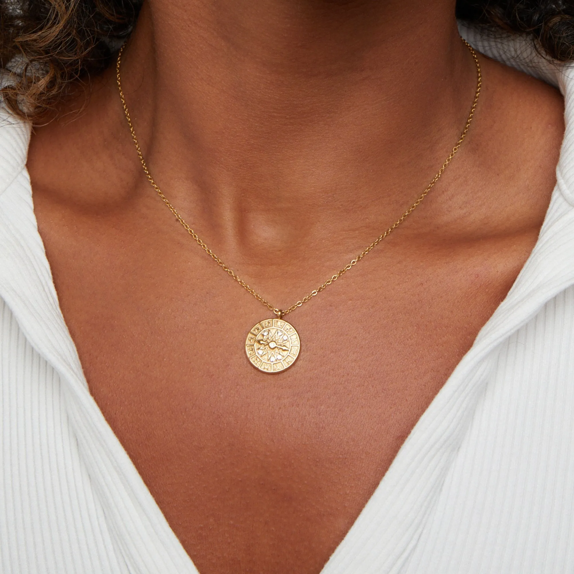 Zodiac Coin Gold Necklace