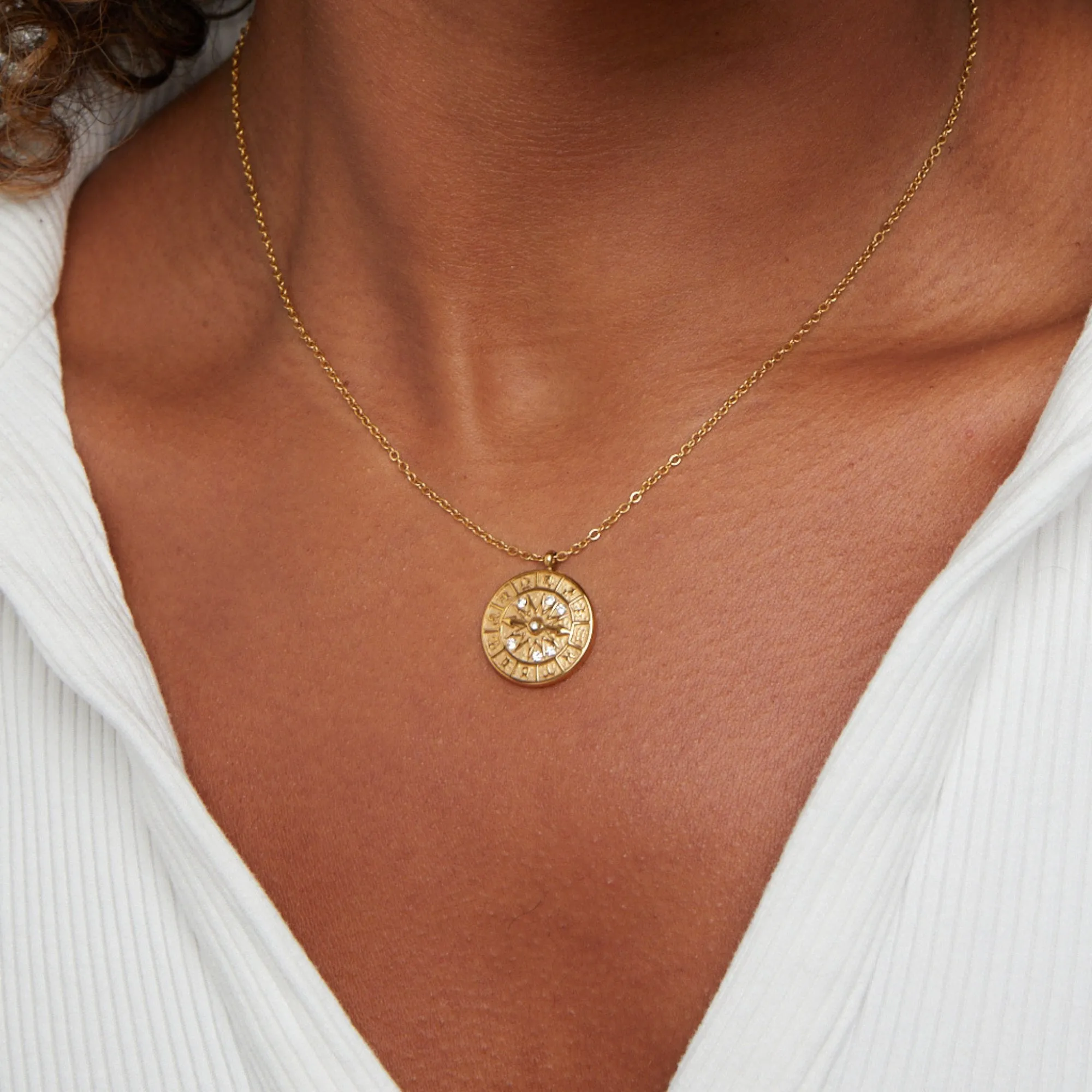 Zodiac Coin Gold Necklace